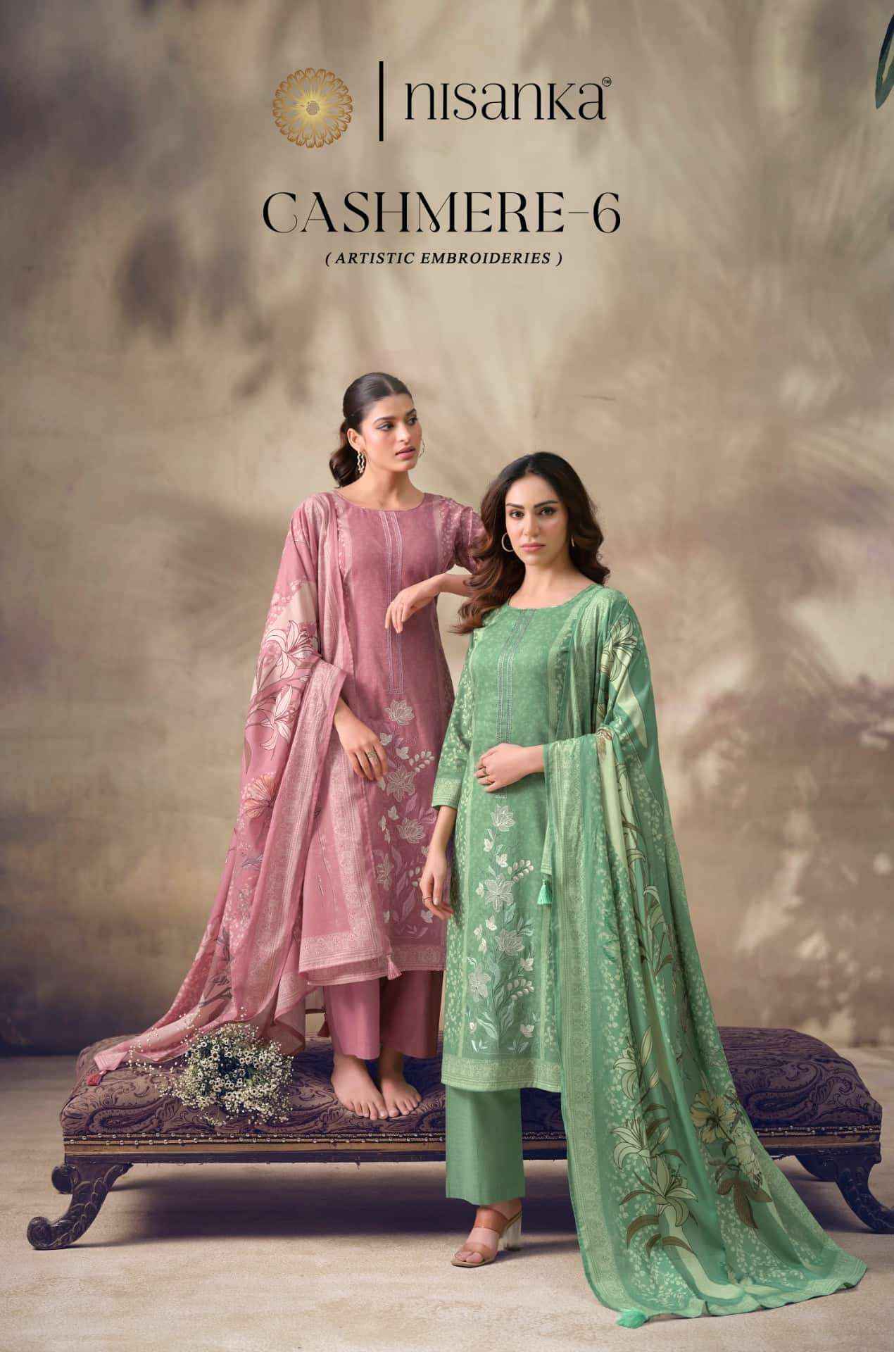 Nisanka Cashmere Vol 6 Exclusive Designs Ladies Salwar Suit _ Surat Wholesale Market Price ( 4 Pcs Catalog )