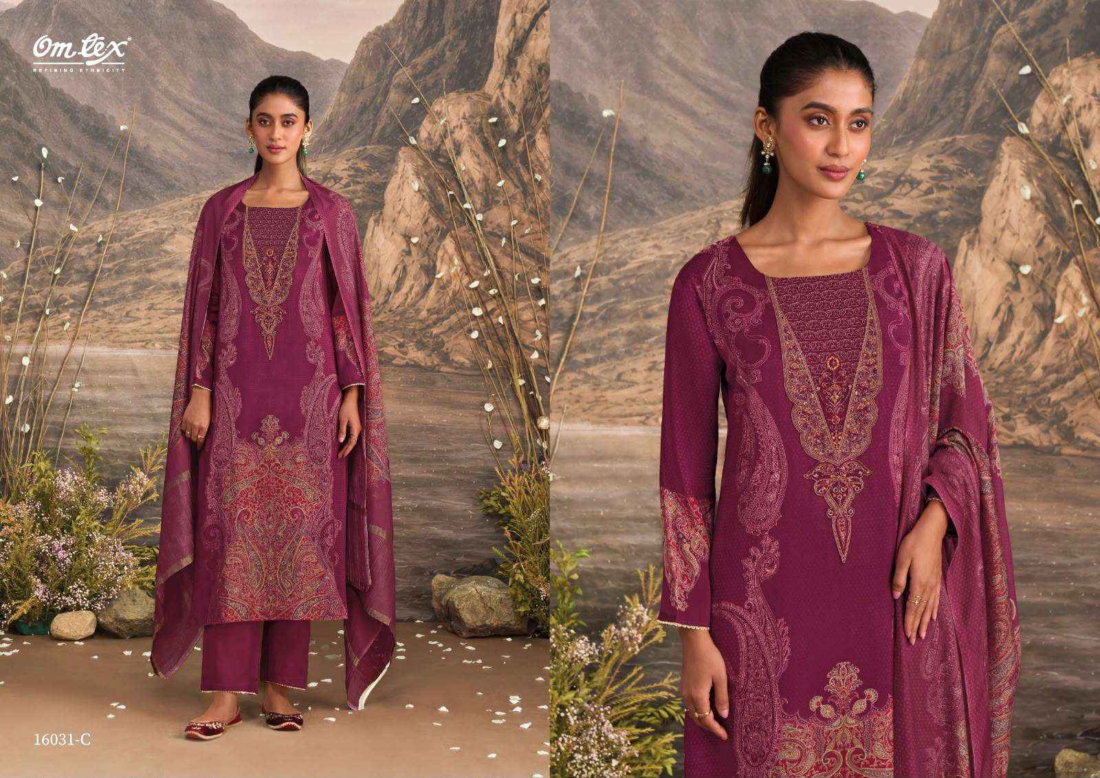 Omtex Ember Premium Style Muslin Silk Salwar Suit _ Surat Wholesale Market Price ( 4 Pcs Catalog )