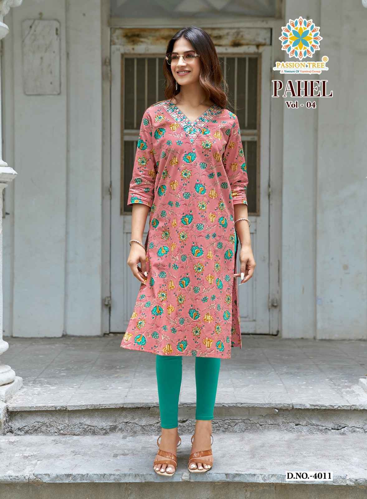 Passion Tree Pahel Vol 4 Cotton Kurti Collection _ Surat Wholesale Texteli Price ( 11 Pcs Catalog )