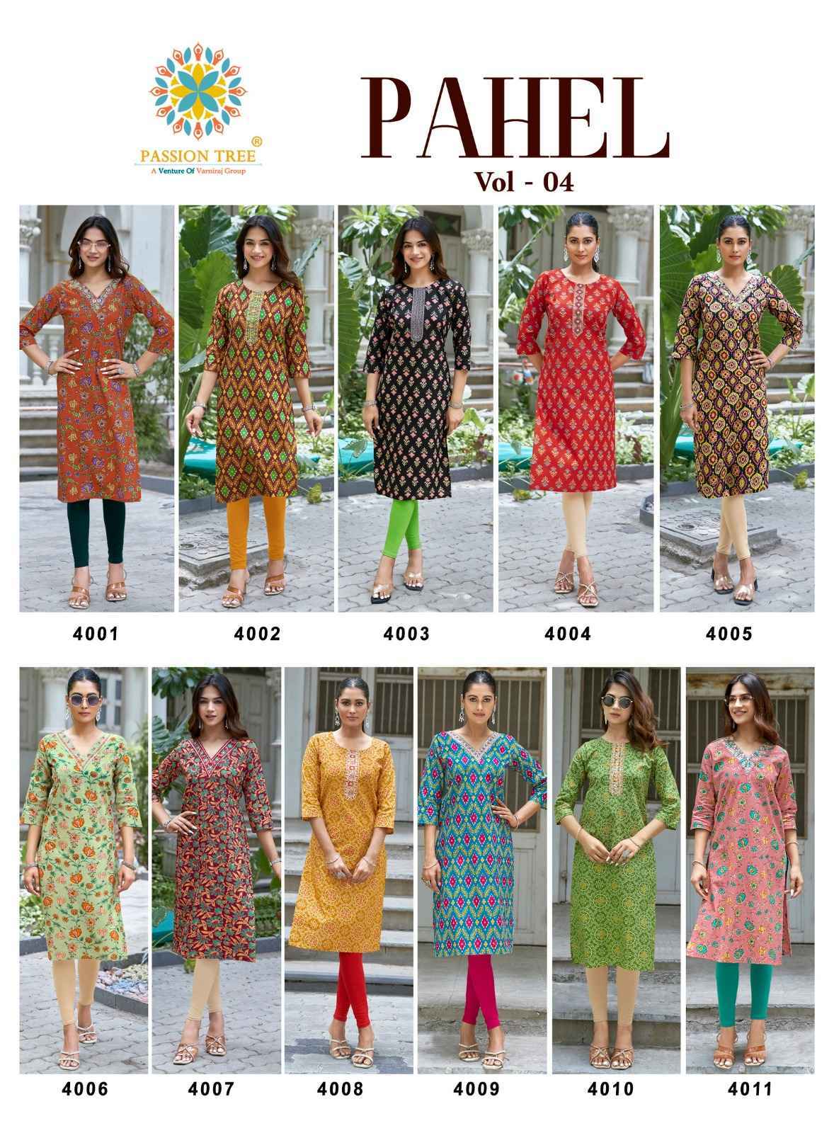 Passion Tree Pahel Vol 4 Cotton Kurti Collection _ Surat Wholesale Texteli Price ( 11 Pcs Catalog )