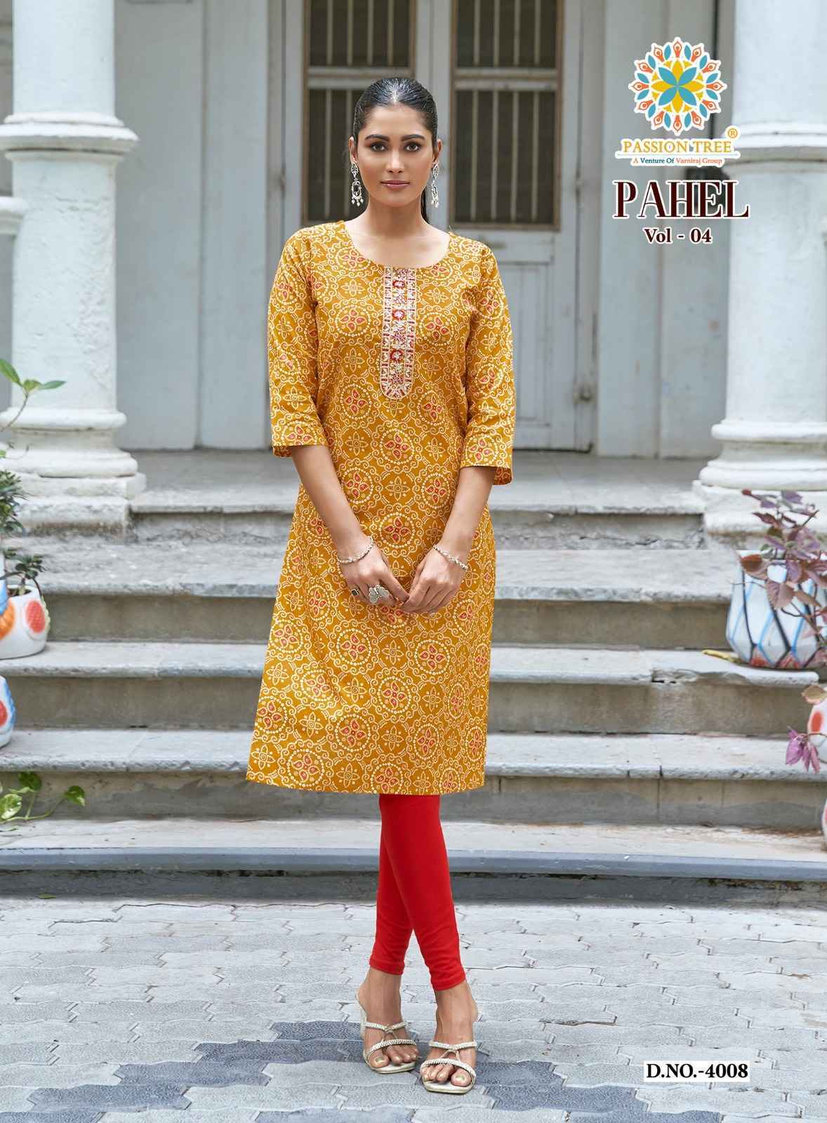 Passion Tree Pahel Vol 4 Cotton Kurti Collection _ Surat Wholesale Texteli Price ( 11 Pcs Catalog )