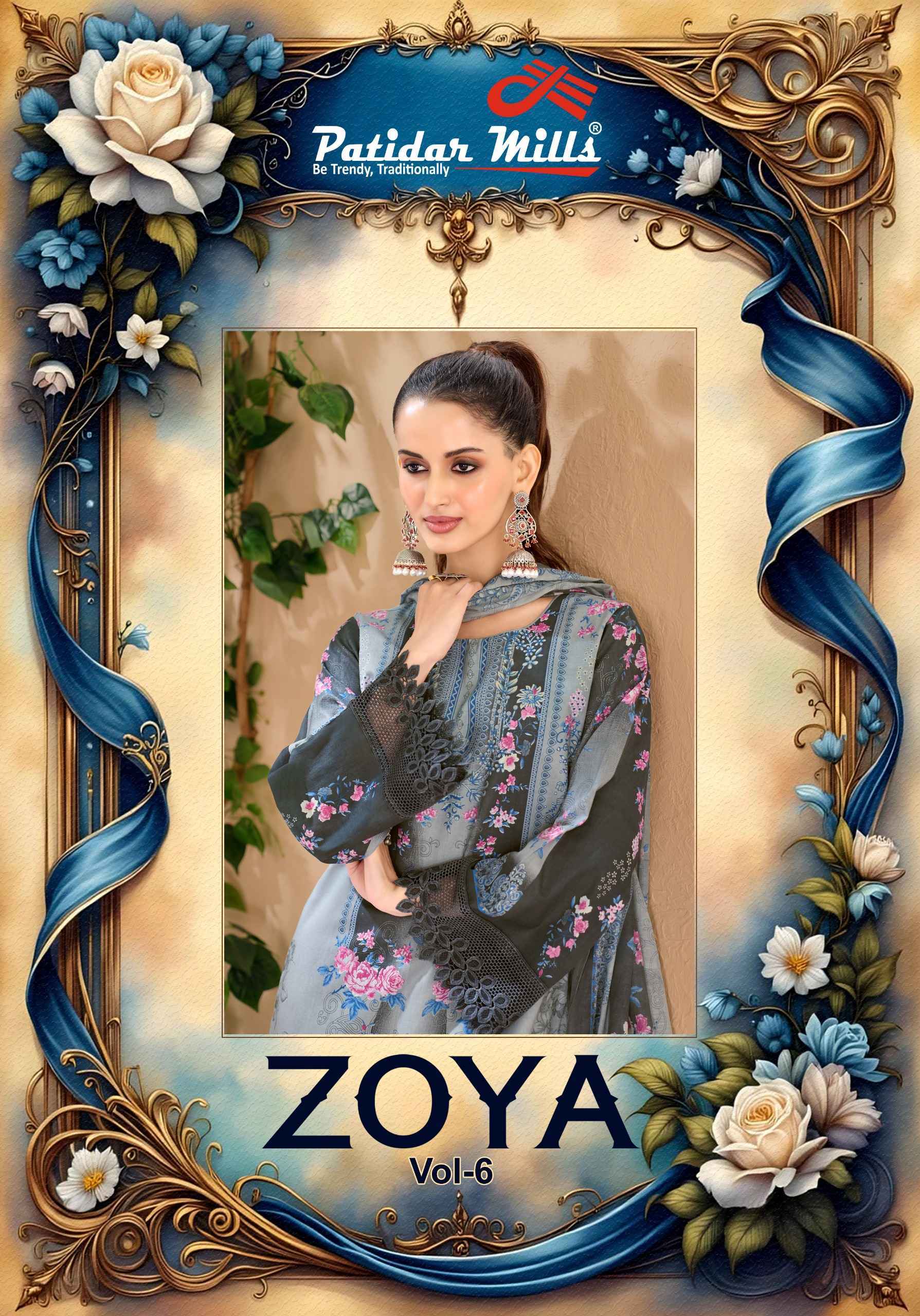 Patidar Mills Zoya Vol 6 Cotton Dress Material Wholesale Market ( 8 pcs Catalogue )