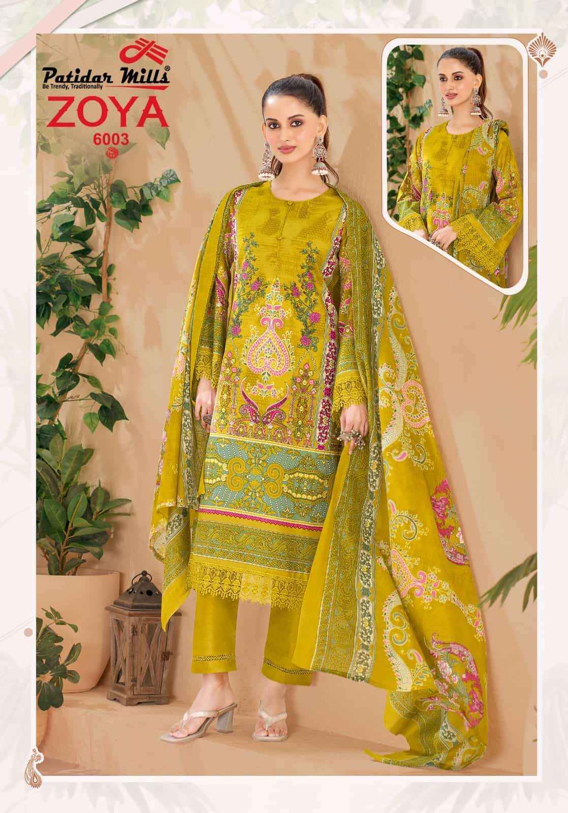 Patidar Mills Zoya Vol 6 Readymade Karachi Suit _ Surat Wholesale Market Price ( 8 Pcs Catalog )