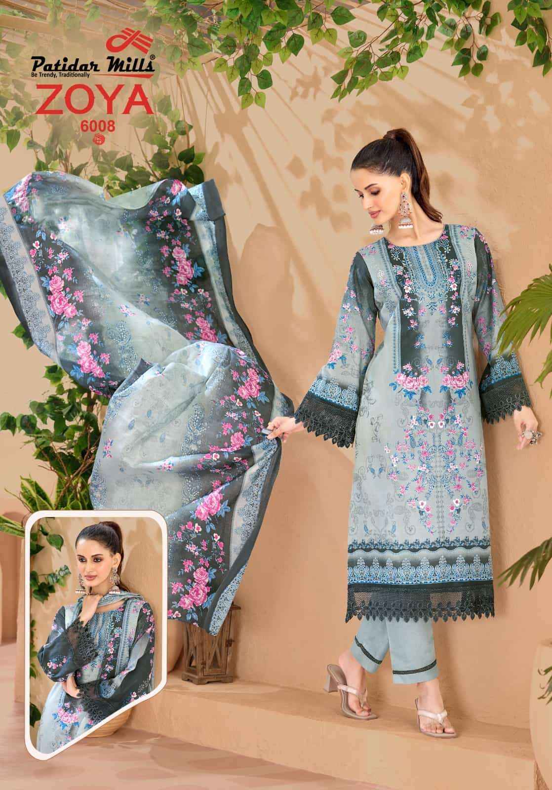 Patidar Mills Zoya Vol 6 Readymade Karachi Suit _ Surat Wholesale Market Price ( 8 Pcs Catalog )