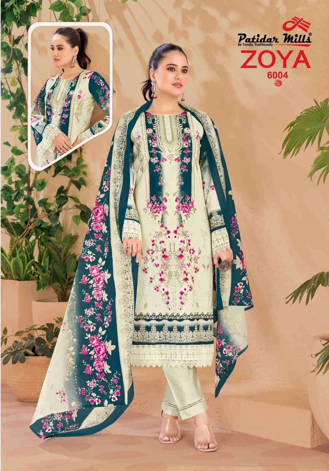 Patidar Mills Zoya Vol 6 Readymade Karachi Suit _ Surat Wholesale Market Price ( 8 Pcs Catalog )