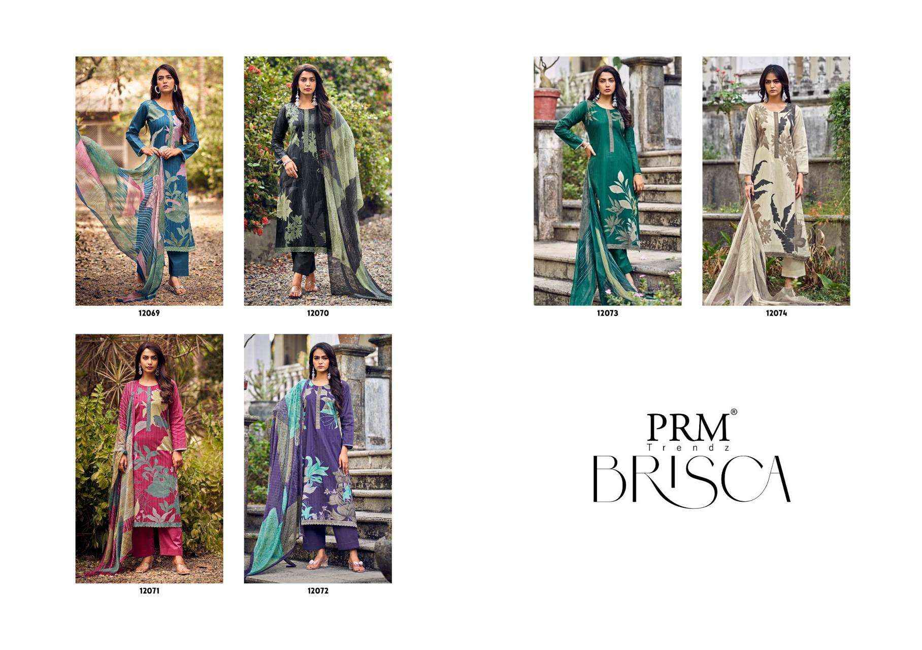 PRM trends Brisca Designer print Cotton Suit Catalog Wholesale price