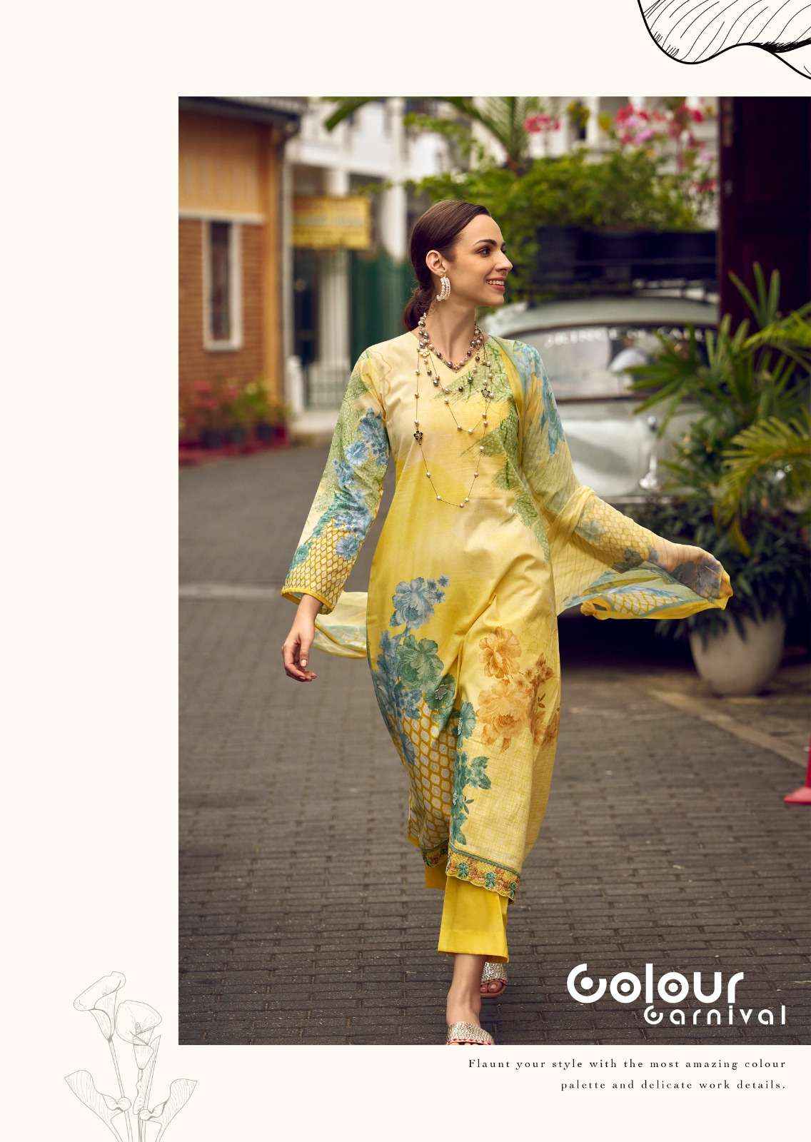 PRM trends Funflora Designer Stylish Cotton Suit Catalog Dealer in Surat