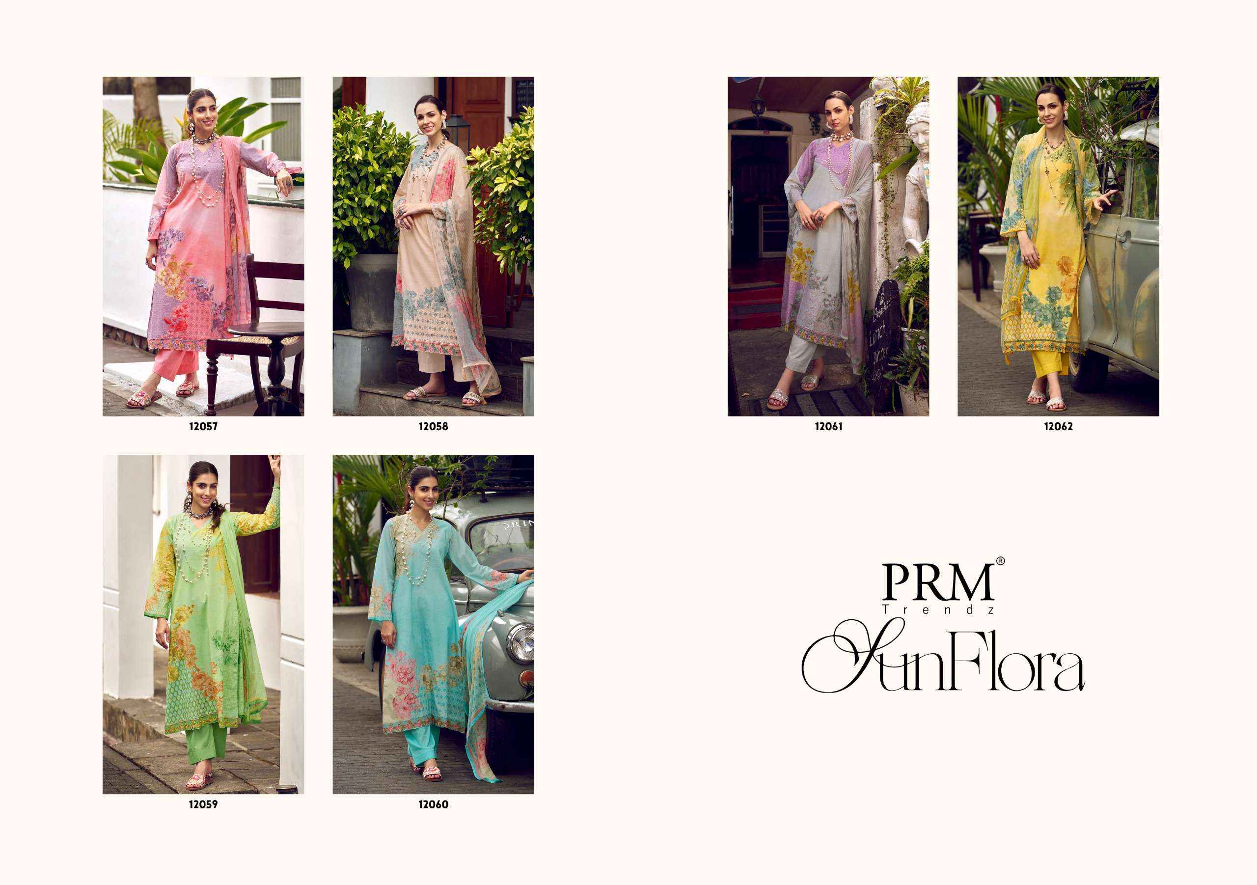 PRM trends Funflora Designer Stylish Cotton Suit Catalog Dealer in Surat