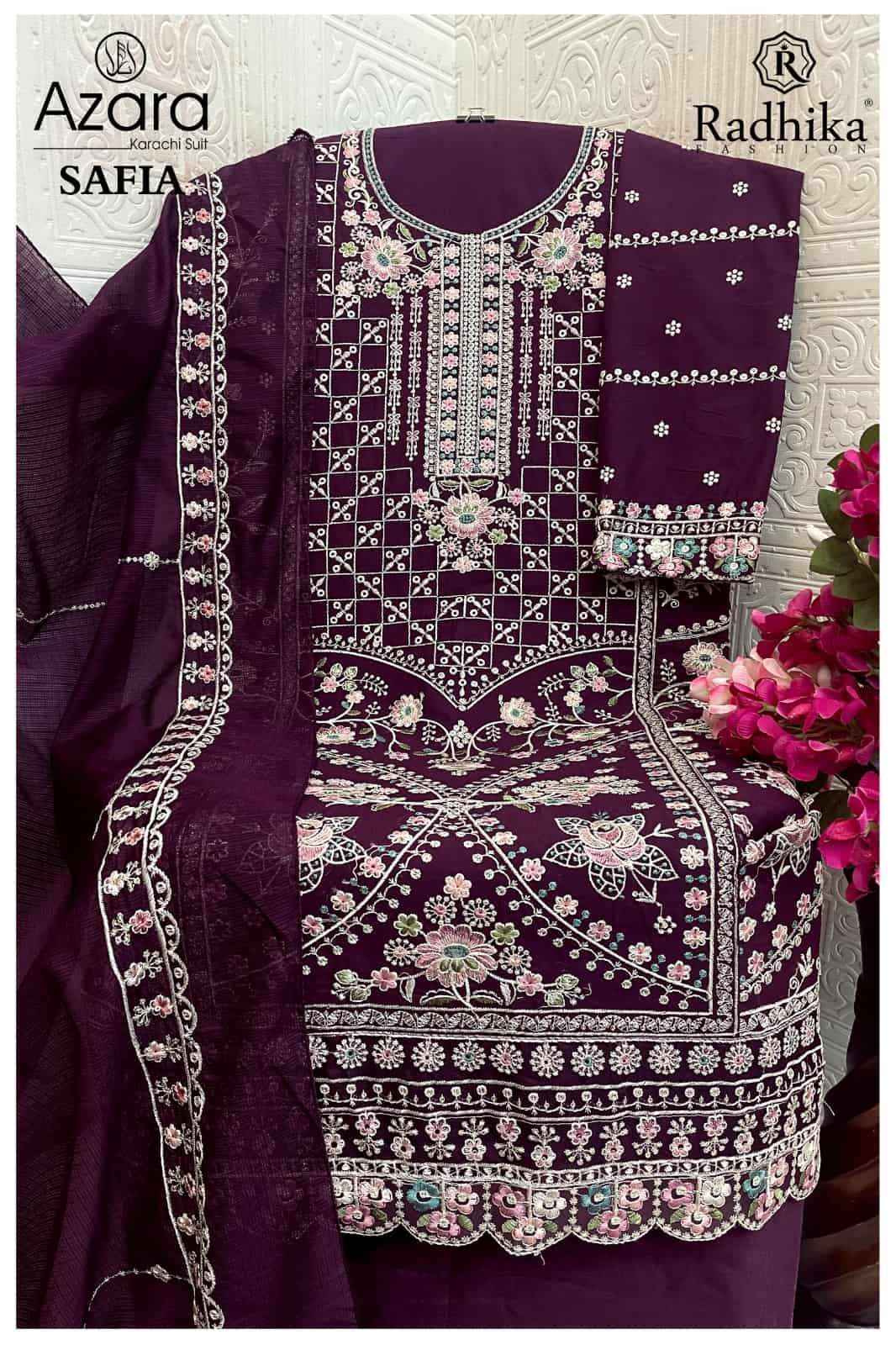 Radhika Azara Safia Pure Lawn Cotton Salwar Suit _ Surat Wholesale Market Price ( 4 Pcs Catalog )