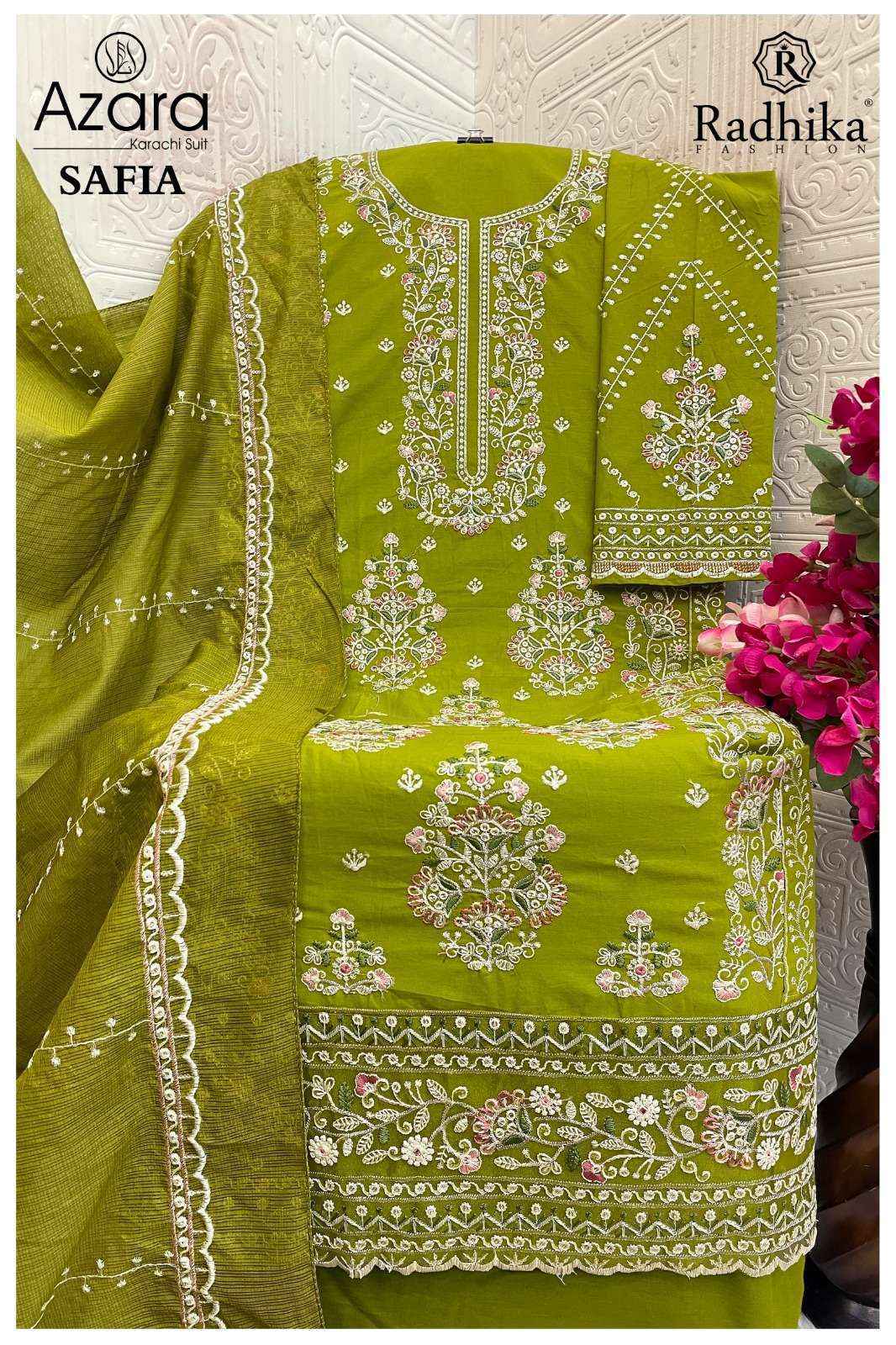 Radhika Fashion Azara Safia Lawn Cotton Dress Material Wholesale Price ( 4 pcs Catalog )