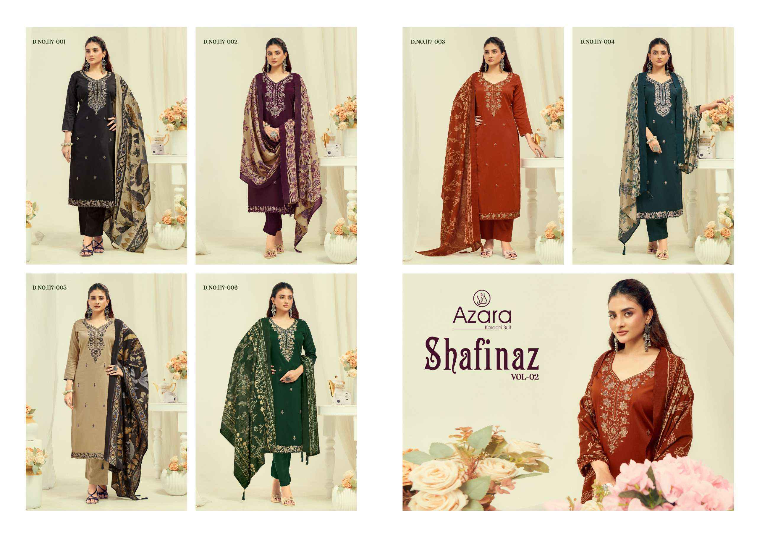Radhika Fashion Azara Shafinaz Vol 2 Jam Cotton Dress Material Wholesale Price ( 6 pcs Catalogue )
