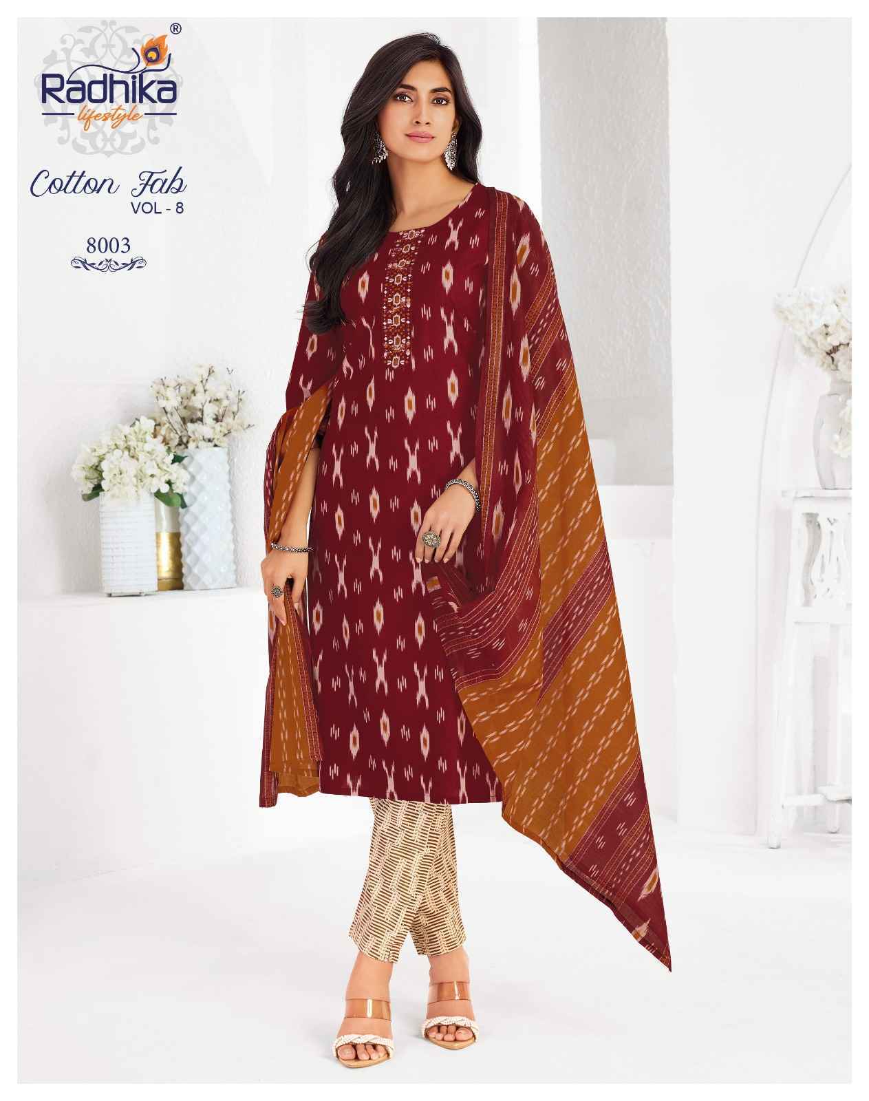 Radhika Lifestyle Cotton Fab Vol 8 Cotton Readymade Suits ( 11 pcs Catalogue )