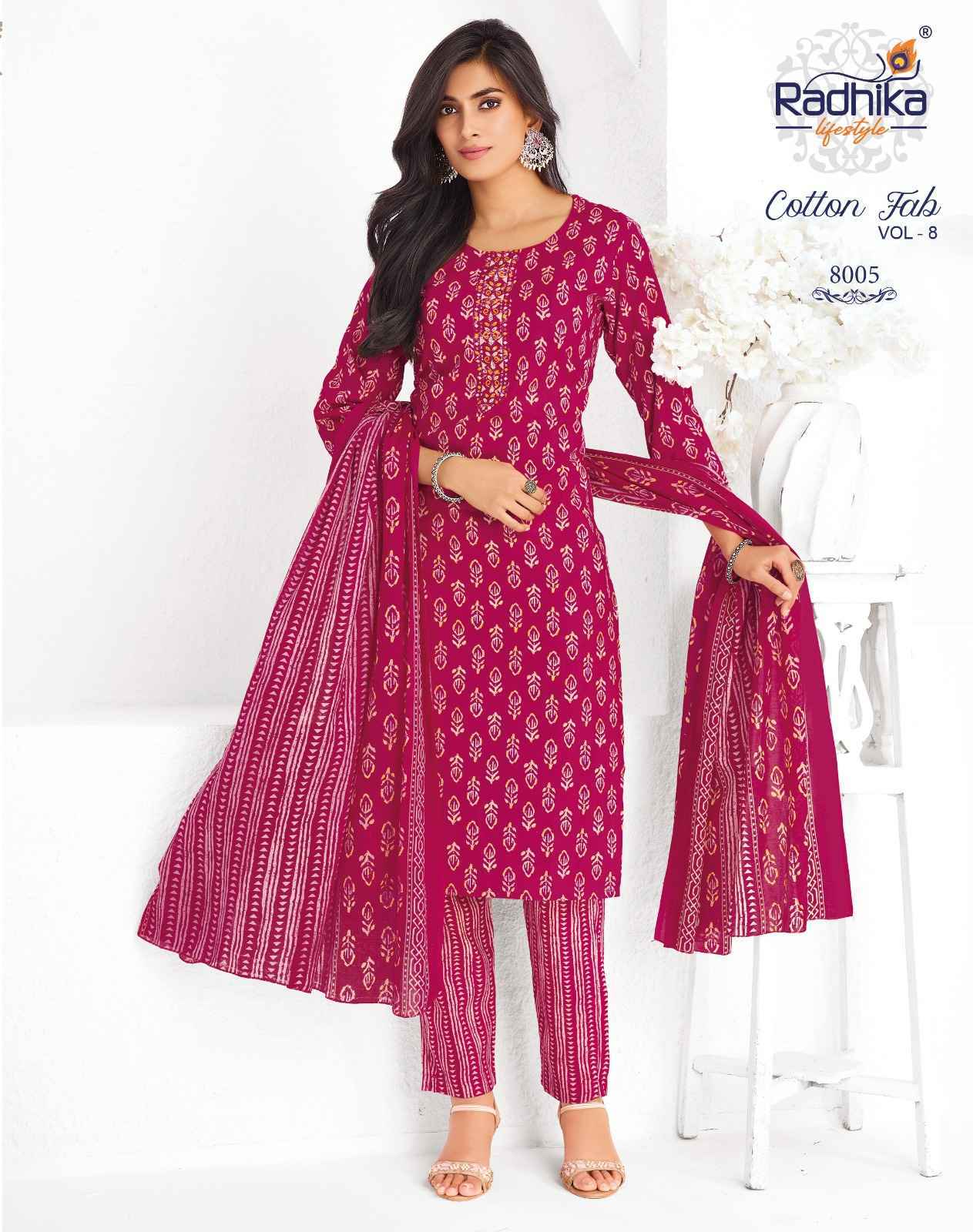 Radhika Lifestyle Cotton Fab Vol 8 Cotton Readymade Suits ( 11 pcs Catalogue )