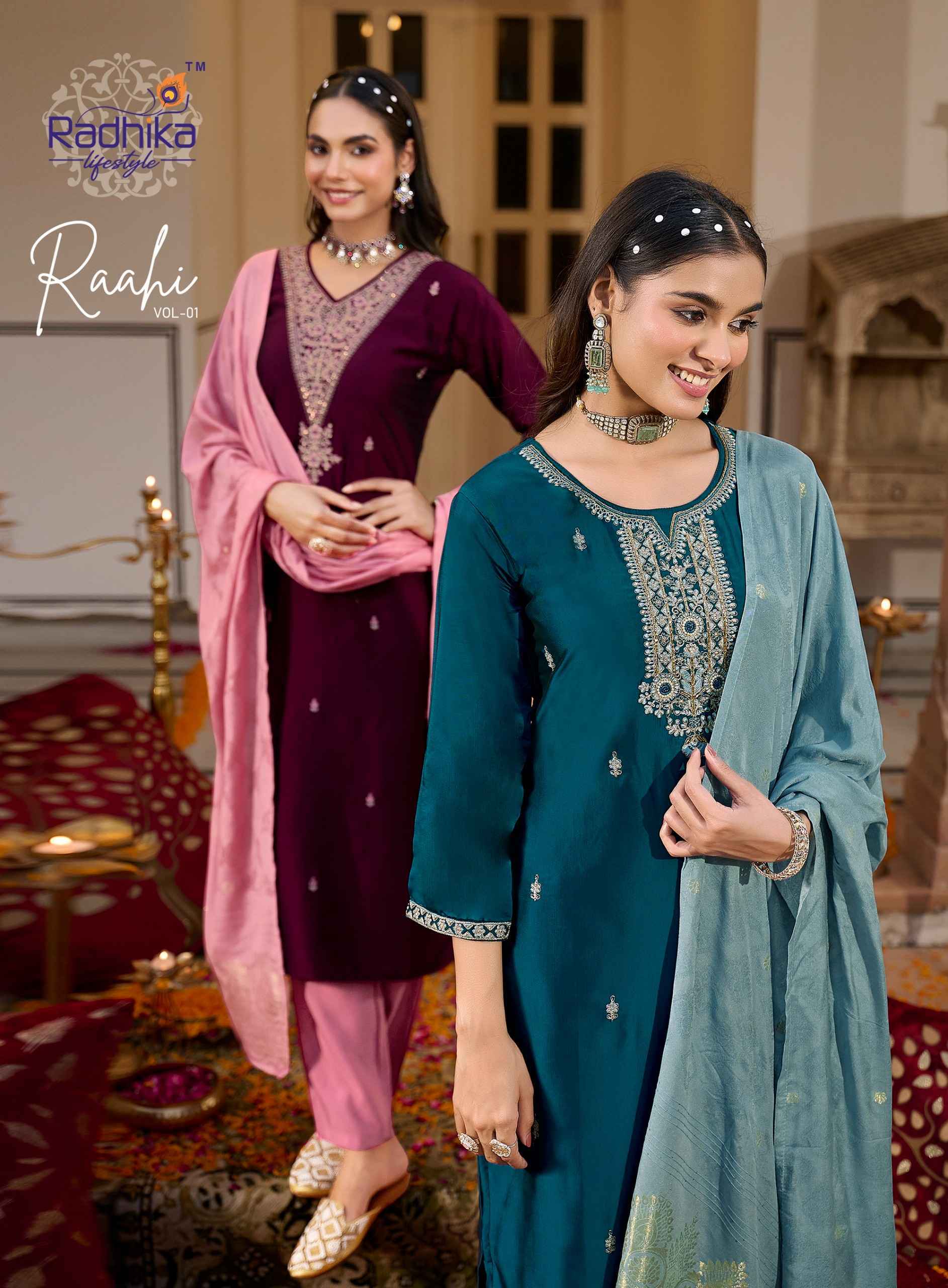 Radhika Lifestyle Rahi Vol 1 Rangeela Silk Readymade Suits - Wholesale Supplier ( 6 pcs Catalogue )