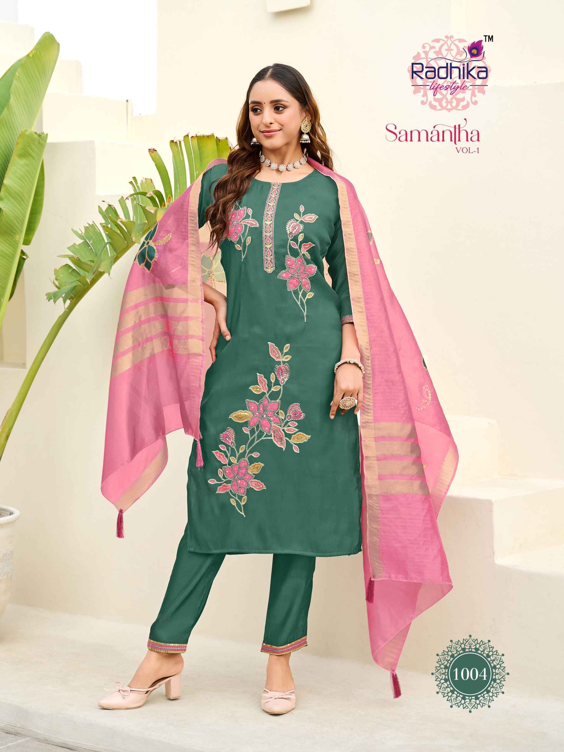 Radhika Lifestyle Samantha Vol 1 Roman Glass Kurti Combo Collection ( 6 Pcs Catalog )
