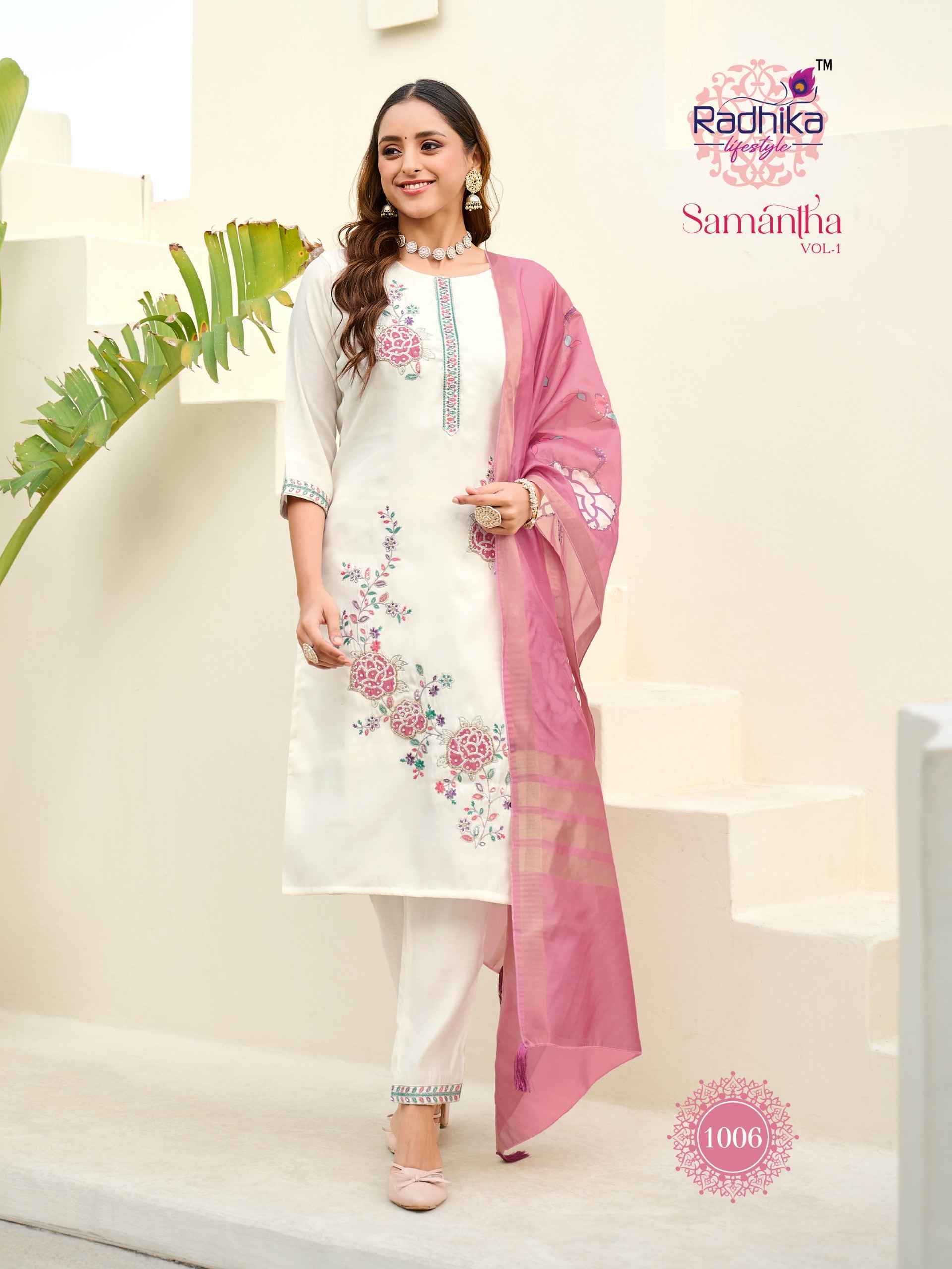 Radhika Lifestyle Samantha Vol 1 Roman Glass Kurti Combo Collection ( 6 Pcs Catalog )