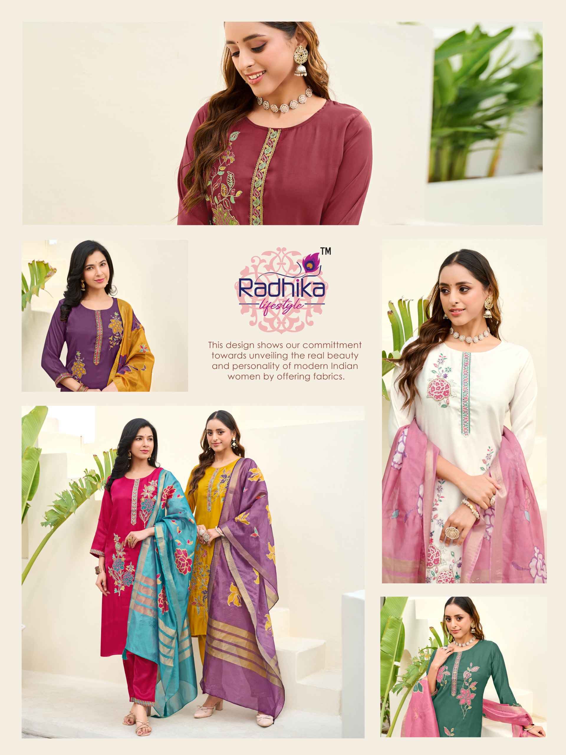 Radhika Lifestyle Samantha Vol 1 Roman Glass Kurti Combo Collection ( 6 Pcs Catalog )