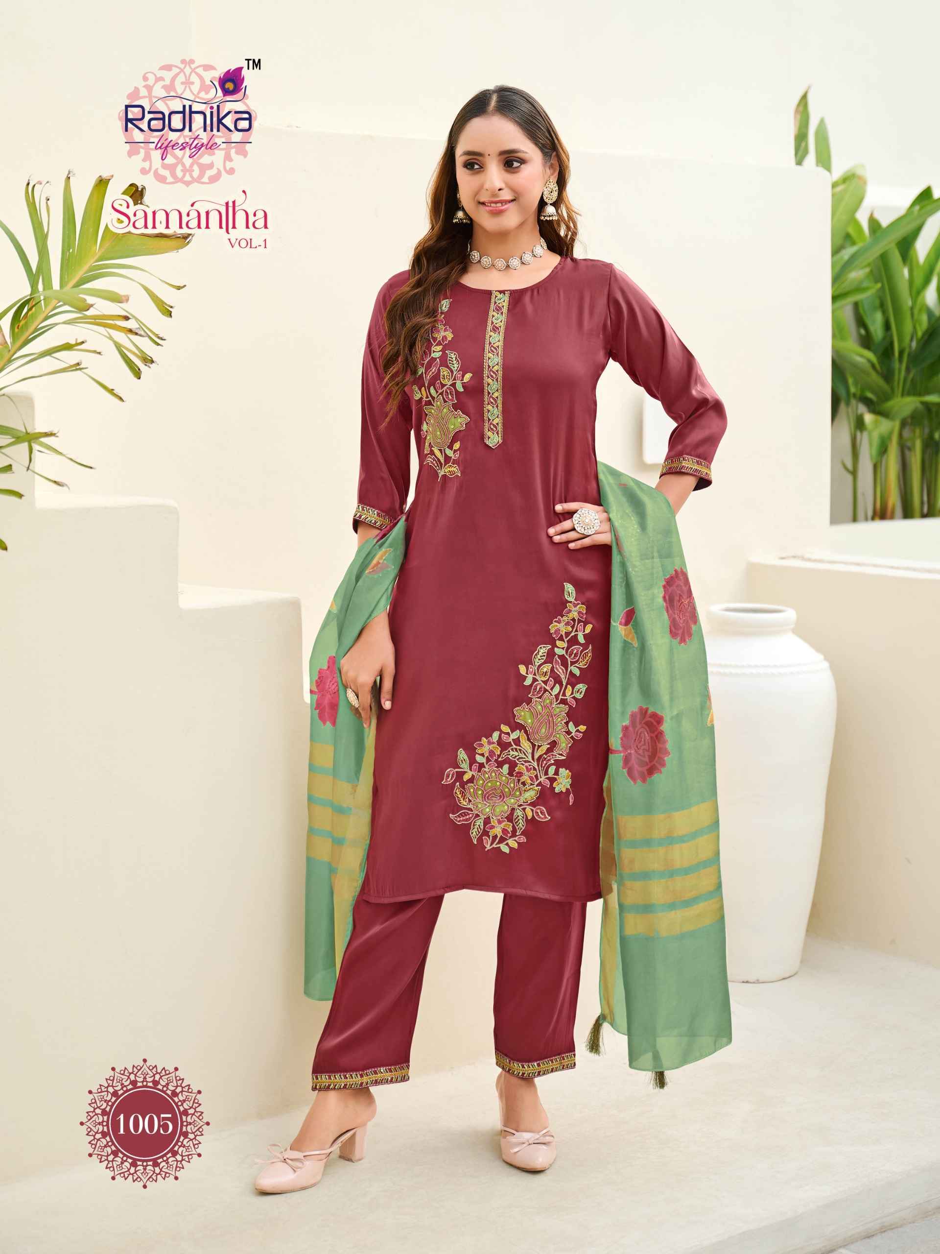 Radhika Lifestyle Samantha Vol 1 Roman Glass Kurti Combo Collection ( 6 Pcs Catalog )