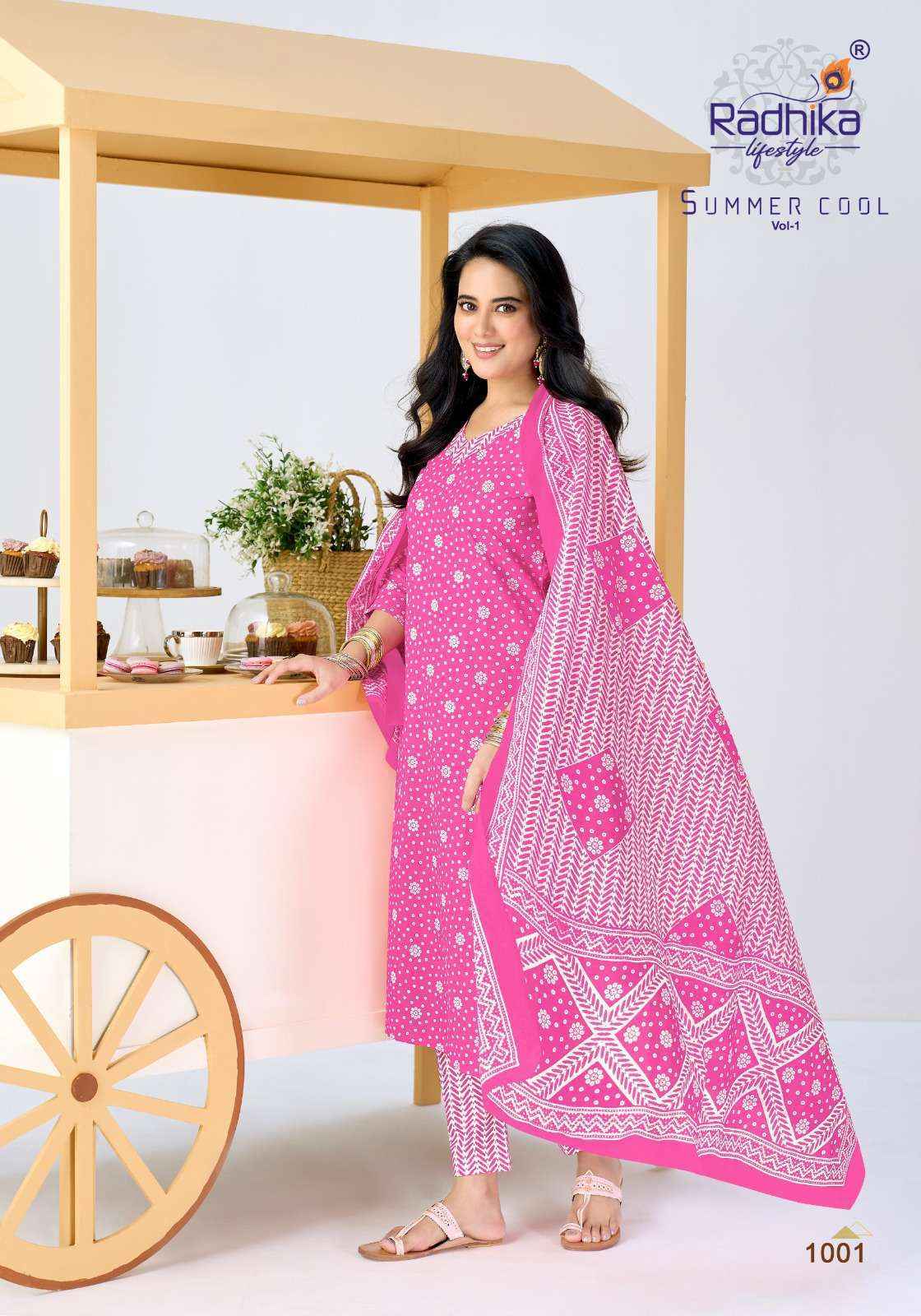 Radhika Lifestyle Summer Cool Vol 1 Pure Cotton Kurti Combo ( 10 Pcs Catalogue )