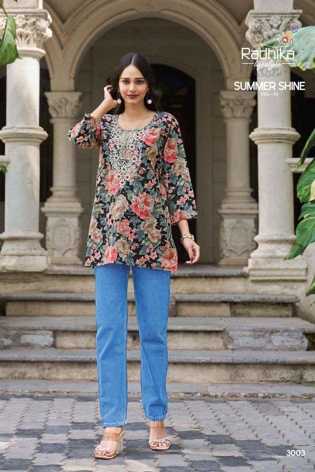 Radhika Lifestyle Summer Shine Vol 3 Weastern Cotton Top Set _ Surat Wholesale Market Rate ( 8 Pcs Catalog )