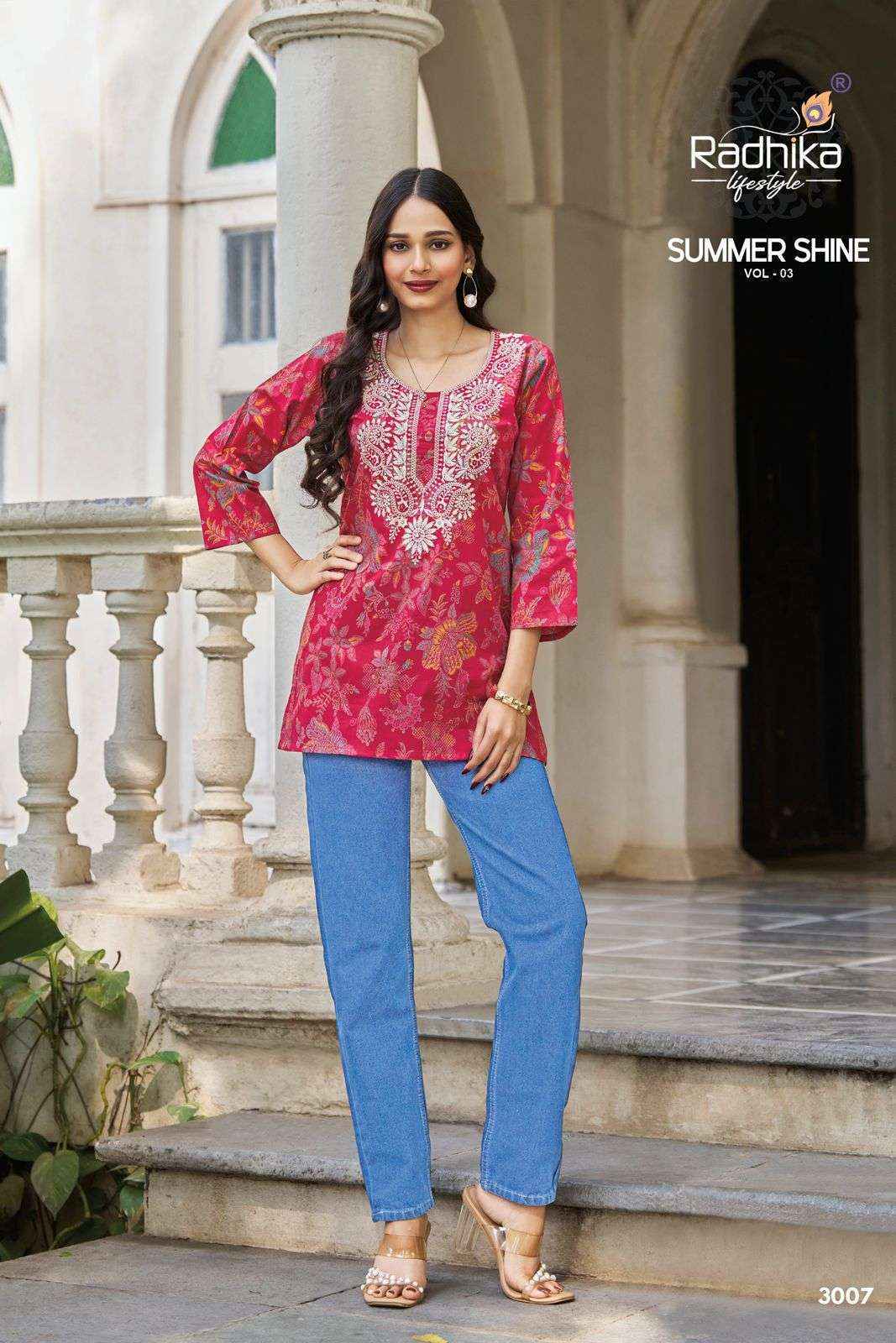 Radhika Lifestyle Summer Shine Vol 3 Weastern Cotton Top Set _ Surat Wholesale Market Rate ( 8 Pcs Catalog )