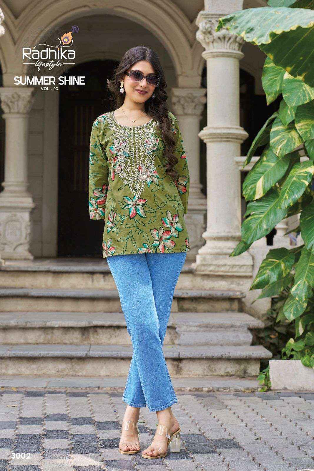 Radhika Lifestyle Summer Shine Vol 3 Weastern Cotton Top Set _ Surat Wholesale Market Rate ( 8 Pcs Catalog )