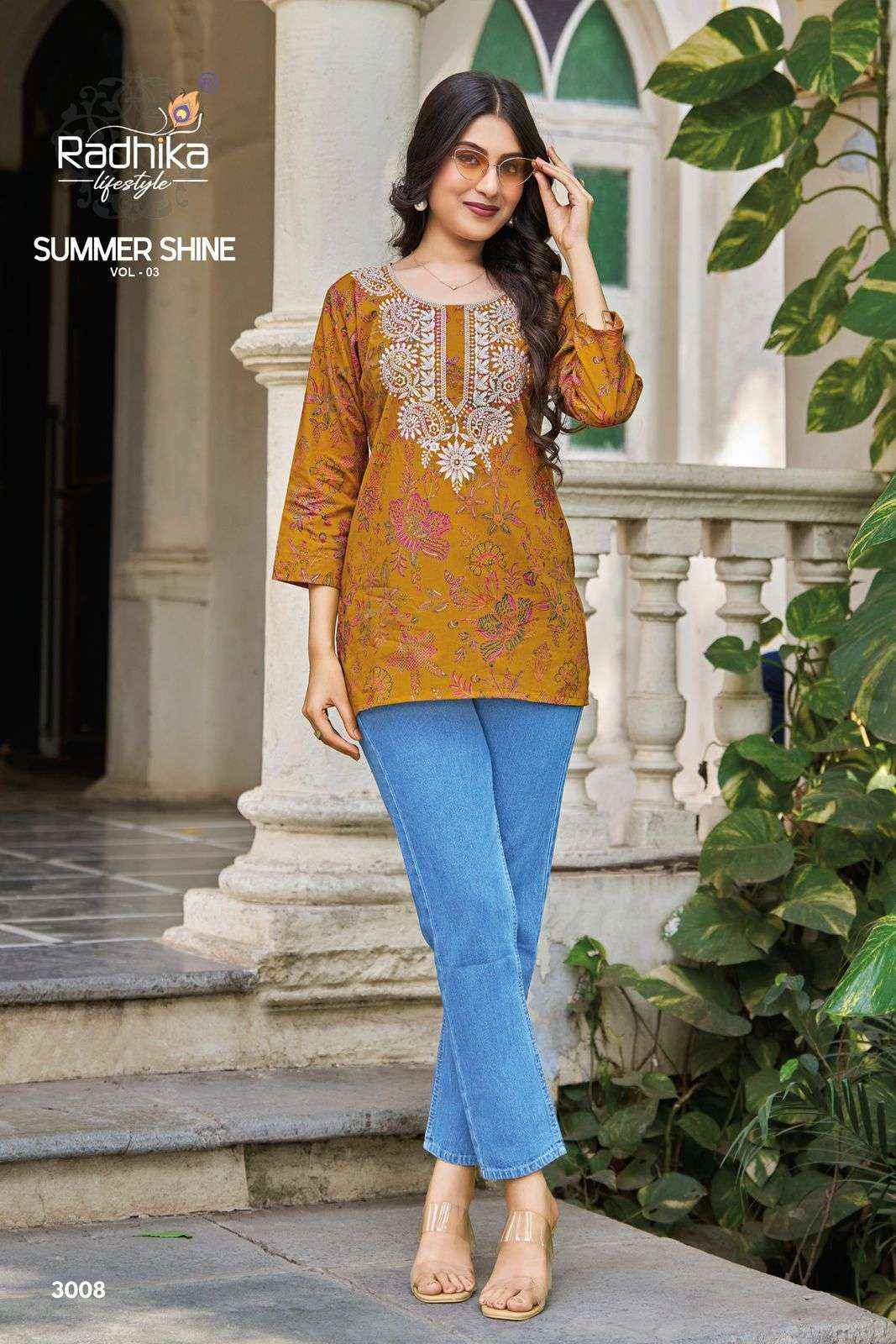 Radhika Lifestyle Summer Shine Vol 3 Weastern Cotton Top Set _ Surat Wholesale Market Rate ( 8 Pcs Catalog )