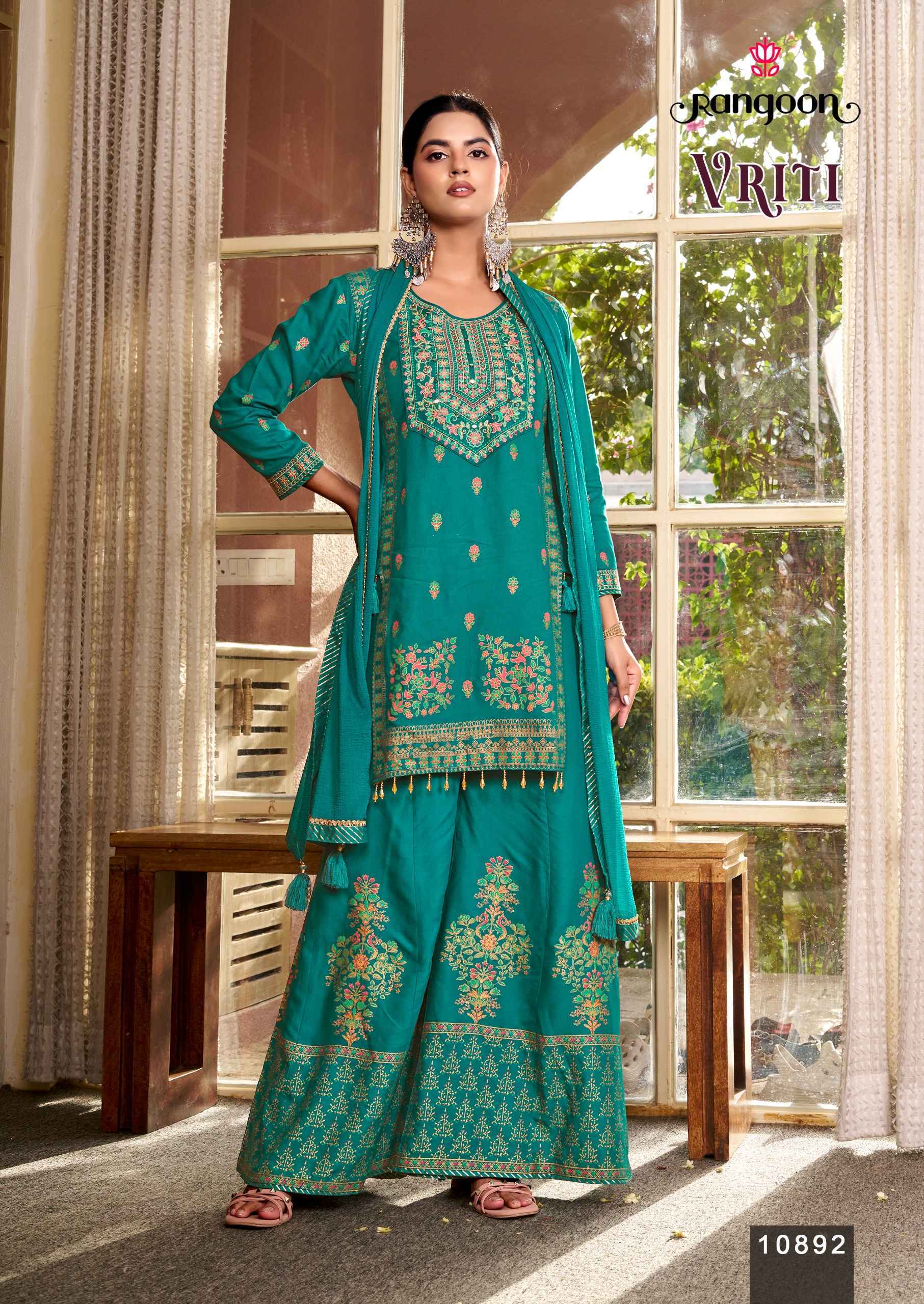 Rangoon Vriti Readymade Rayon Dress Set _ Surat Wholesale Market Price ( 4 Pcs Catalog )