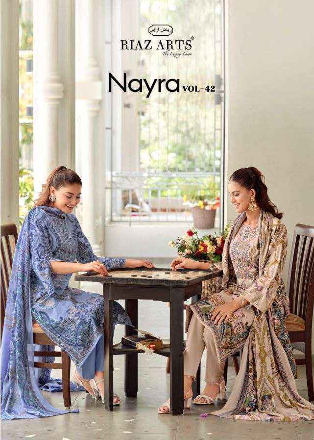Riaz Arts Nayra Vol-42 Cotton Dress Material, Surat Wholesale Market (8 pcs Catalogue)