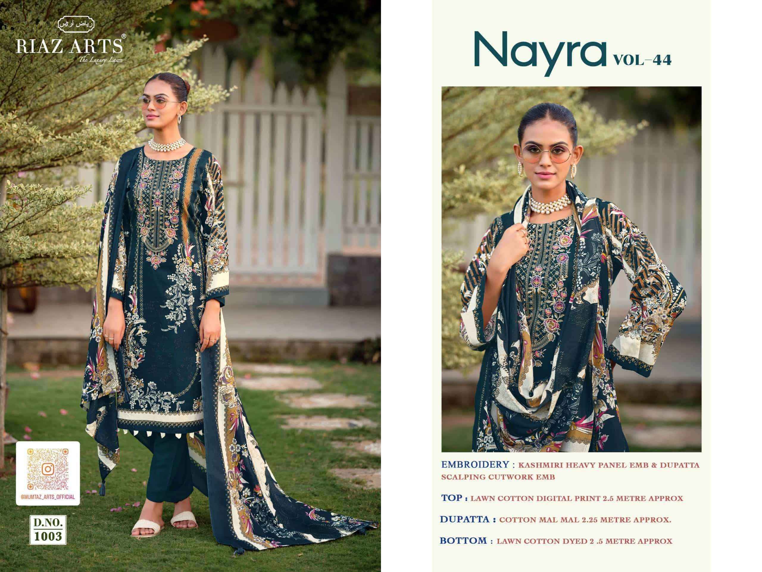 Riaz Arts Nayra Vol 44 Pure Cotton Pakistani Dress Material Wholesale Catalogue ( 8 Pcs Catalogue )