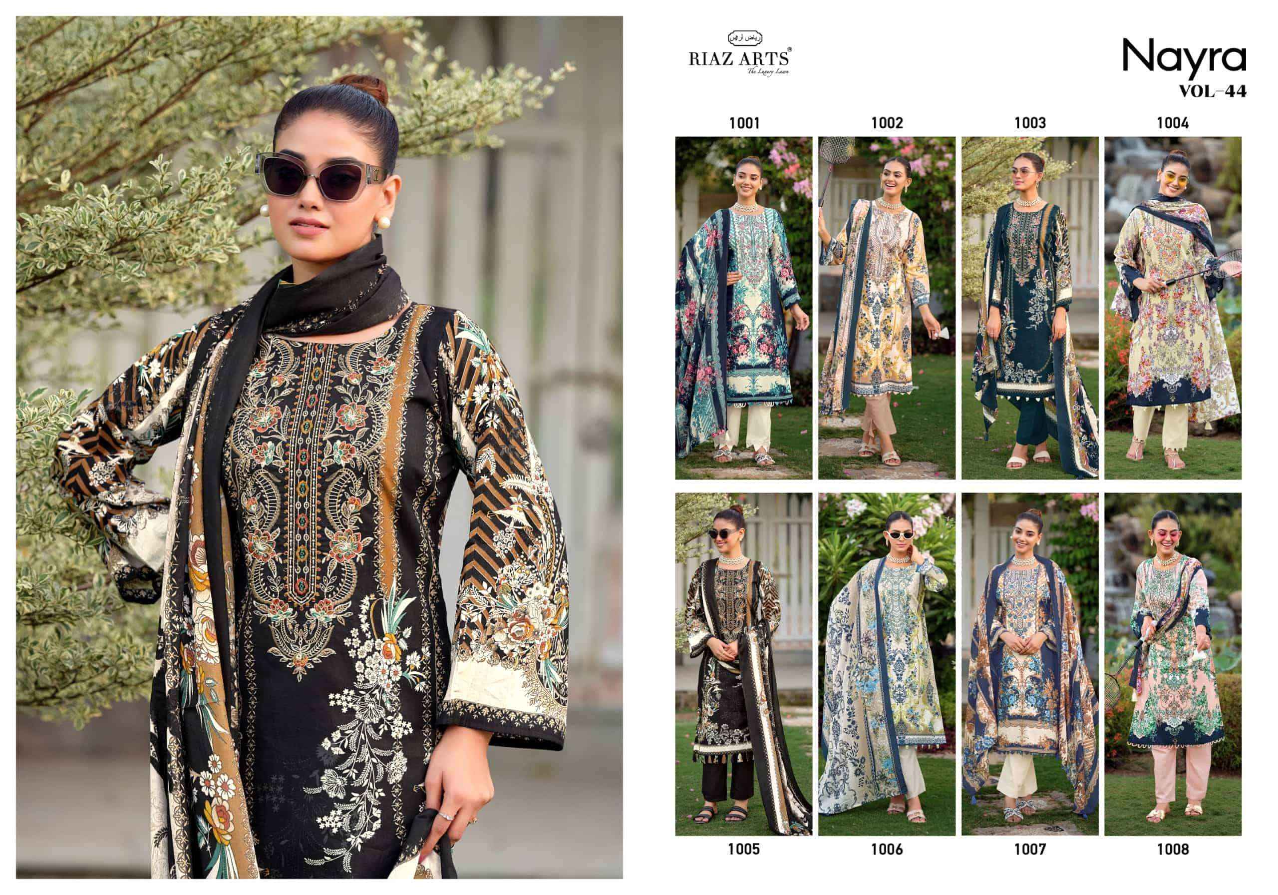 Riaz Arts Nayra Vol 44 Pure Cotton Pakistani Dress Material Wholesale Catalogue ( 8 Pcs Catalogue )