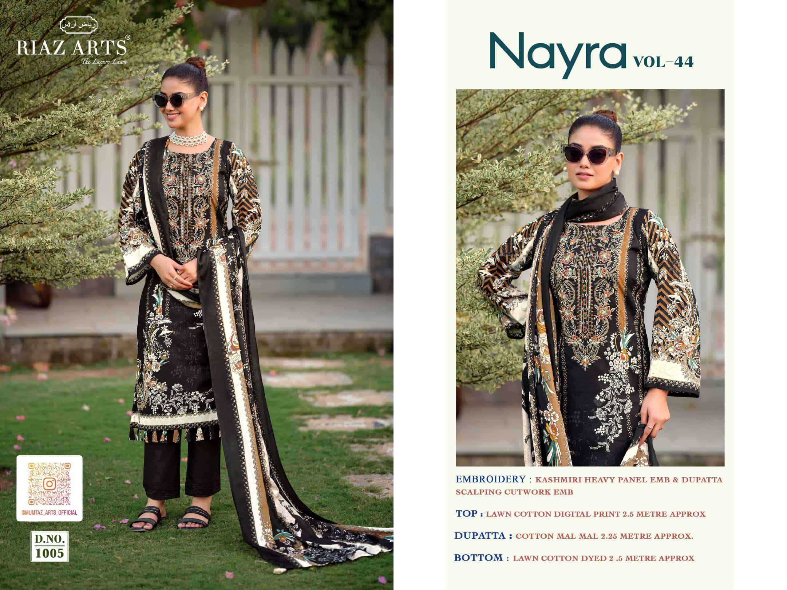 Riaz Arts Nayra Vol 44 Pure Cotton Pakistani Dress Material Wholesale Catalogue ( 8 Pcs Catalogue )