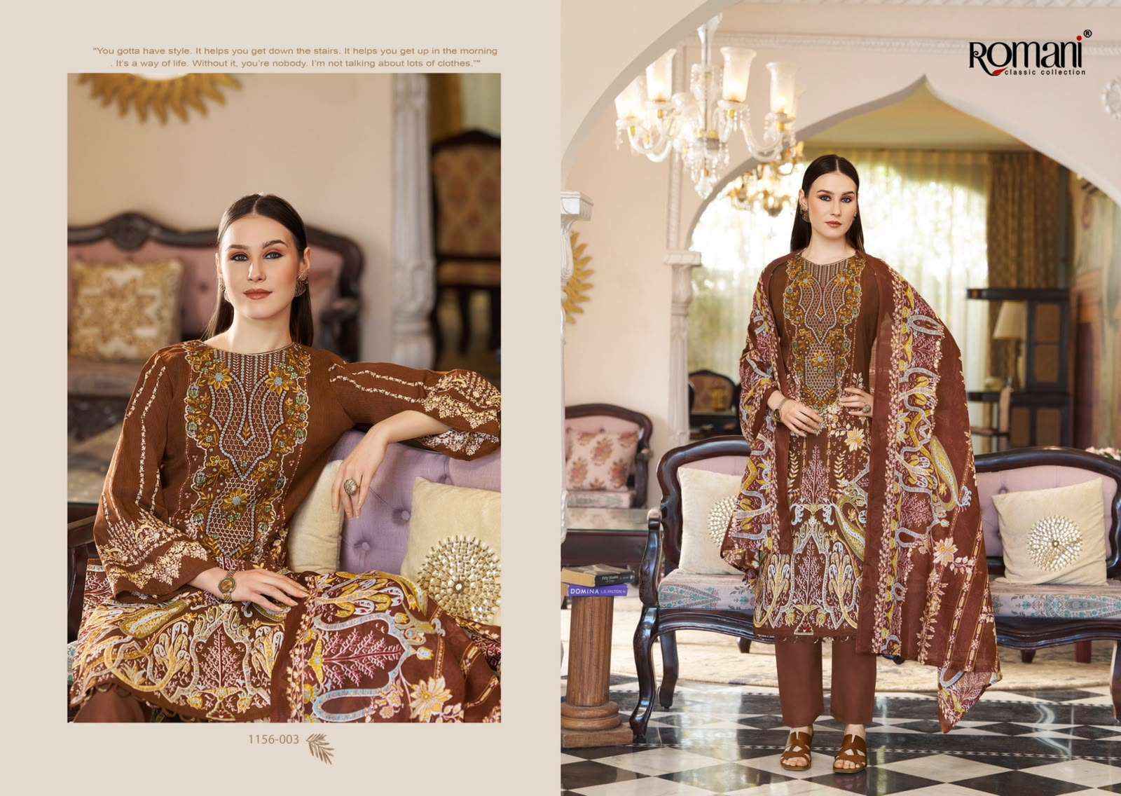 ROMANI AARZU VOL 35 COTTON DIGITAL STYLE PRINT WITH FANCY WORK SUIT