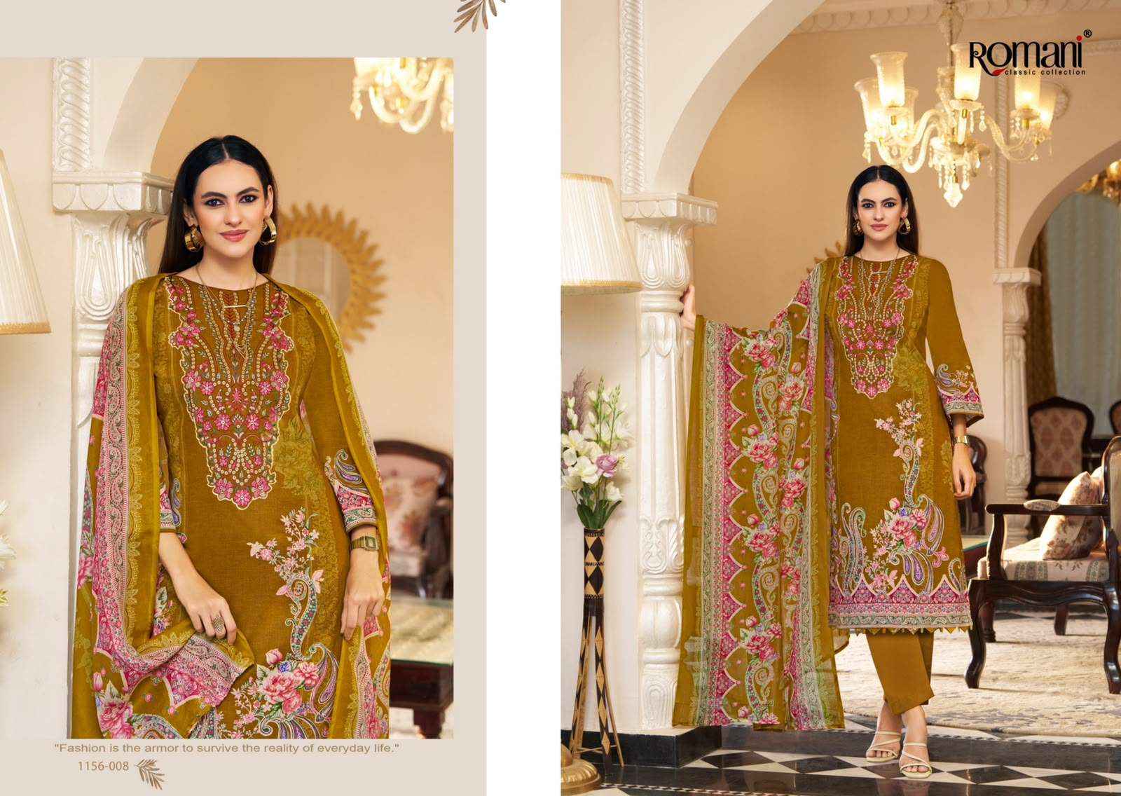 ROMANI AARZU VOL 35 COTTON DIGITAL STYLE PRINT WITH FANCY WORK SUIT