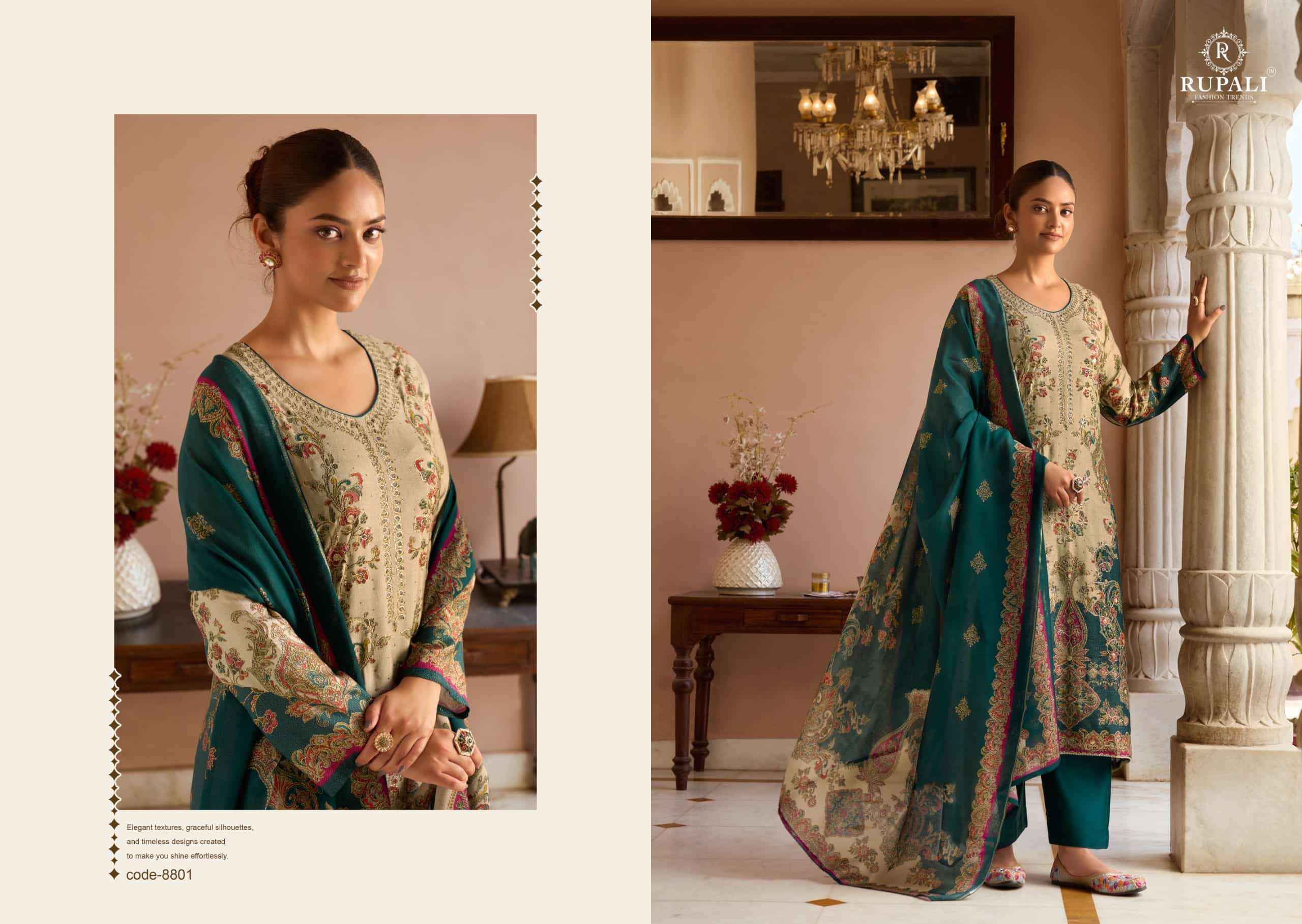 Rupali Fashion Mehra Digital Printed Muslin Salwar Suit _ Surat Wholesale Market Price ( 4 Pcs Catalog )
