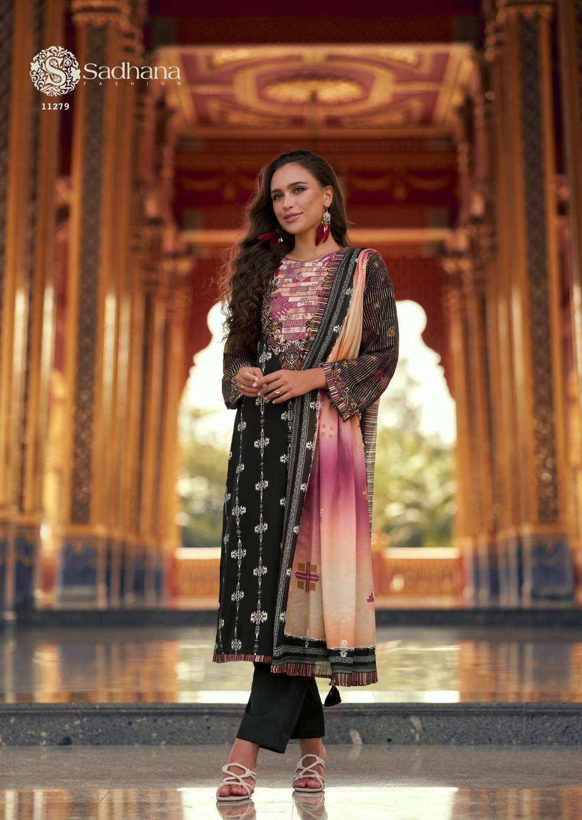 Sadhana Himani Pure Muslin Silk Ladies Salwar Suit _ Surat Wholesale Texteli Market Price ( 6 Pcs Catalog )