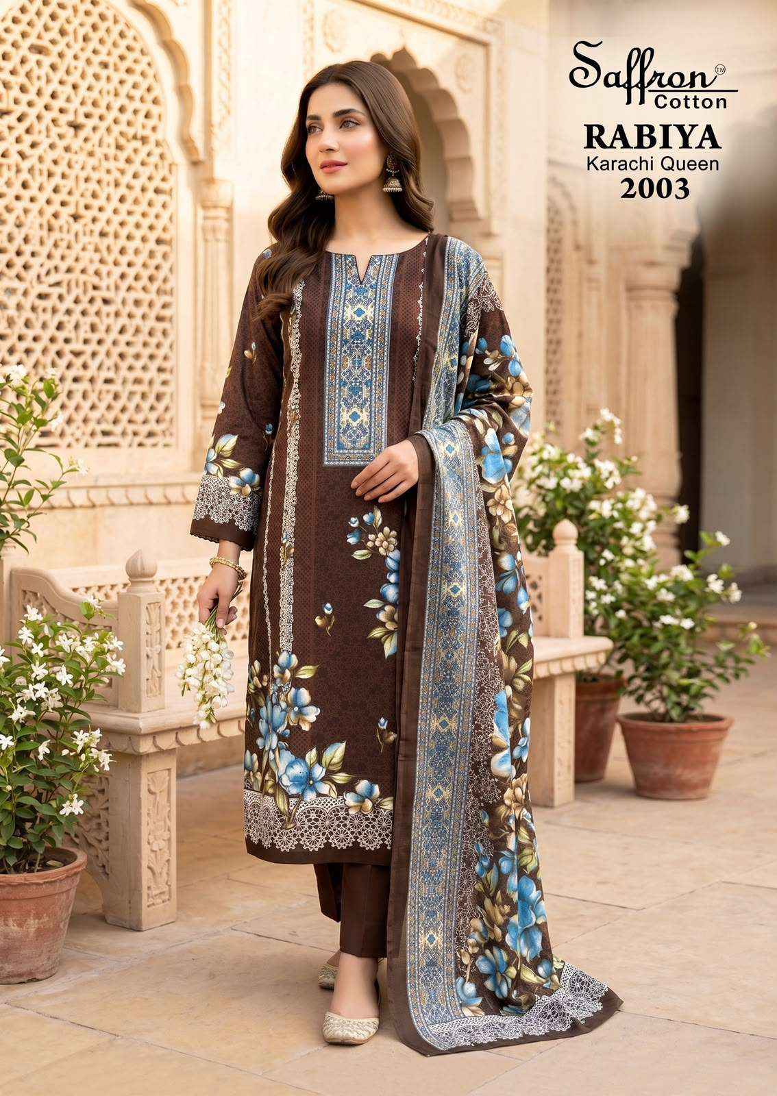 SAFFRON COTTON RABIYA KARACHI QUEEN VOL 2 COTTON DIGITAL PRINT SALWAR SUIT _ SURAT WHOLESALE MARKET PRICE ( 8 PCS CATALOG )