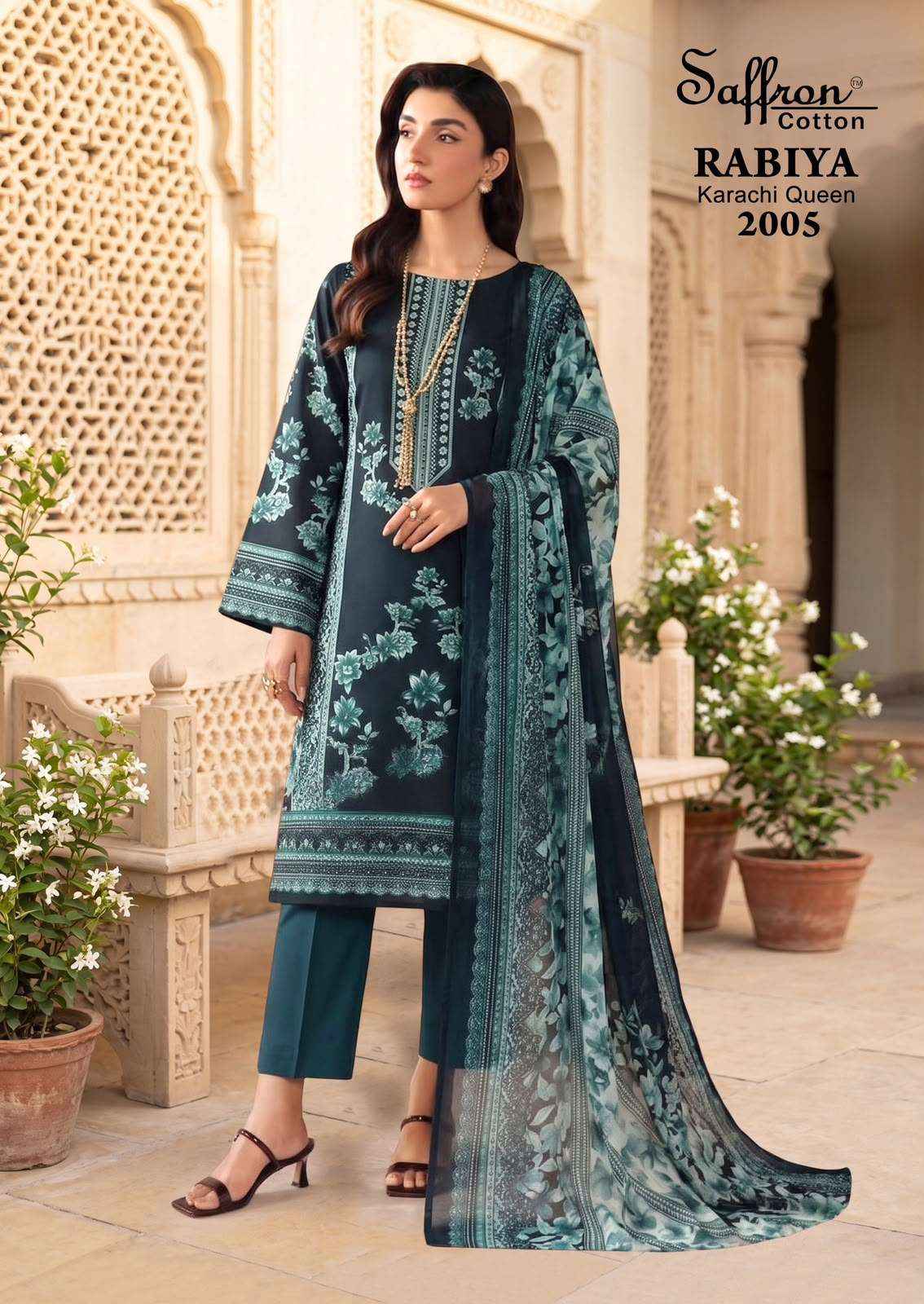 SAFFRON COTTON RABIYA KARACHI QUEEN VOL 2 COTTON DIGITAL PRINT SALWAR SUIT _ SURAT WHOLESALE MARKET PRICE ( 8 PCS CATALOG )