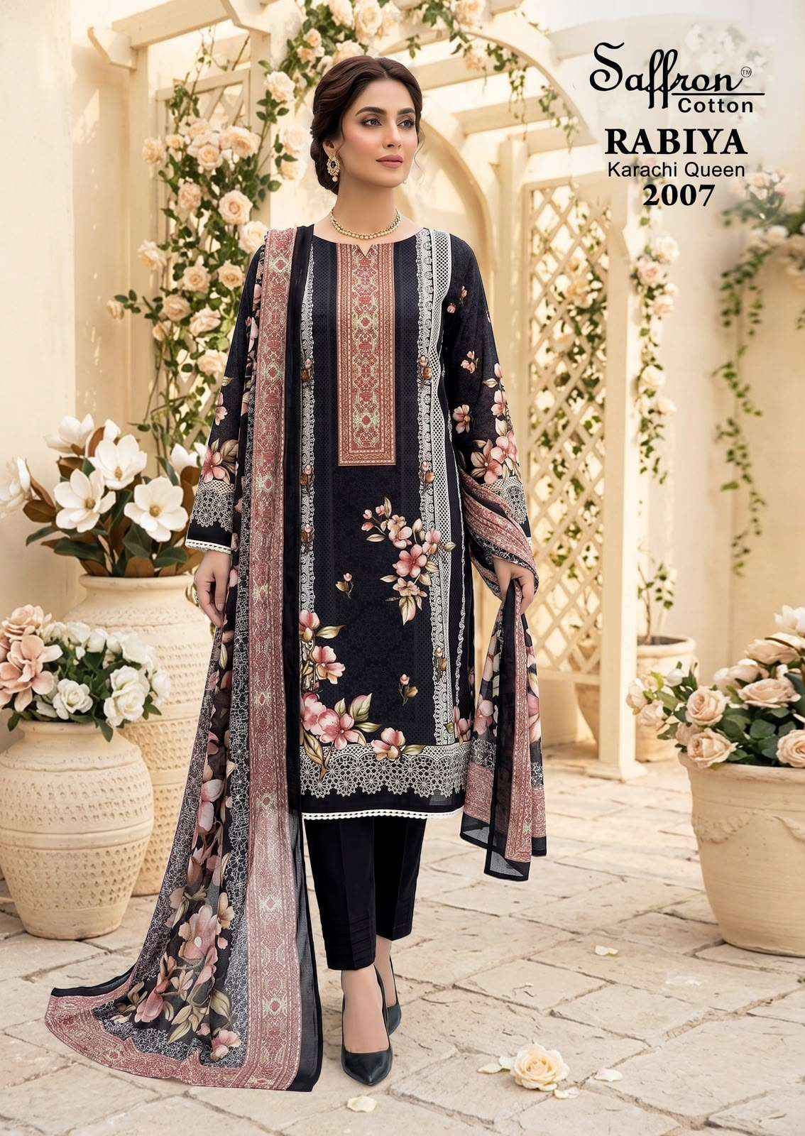 SAFFRON COTTON RABIYA KARACHI QUEEN VOL 2 COTTON DIGITAL PRINT SALWAR SUIT _ SURAT WHOLESALE MARKET PRICE ( 8 PCS CATALOG )