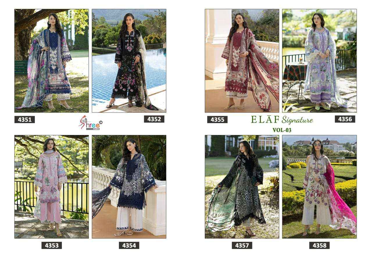 Shree Fabs Elaf Signature Vol 3 Pakistani Readymade Suits ( 8 Pcs Catalogue )