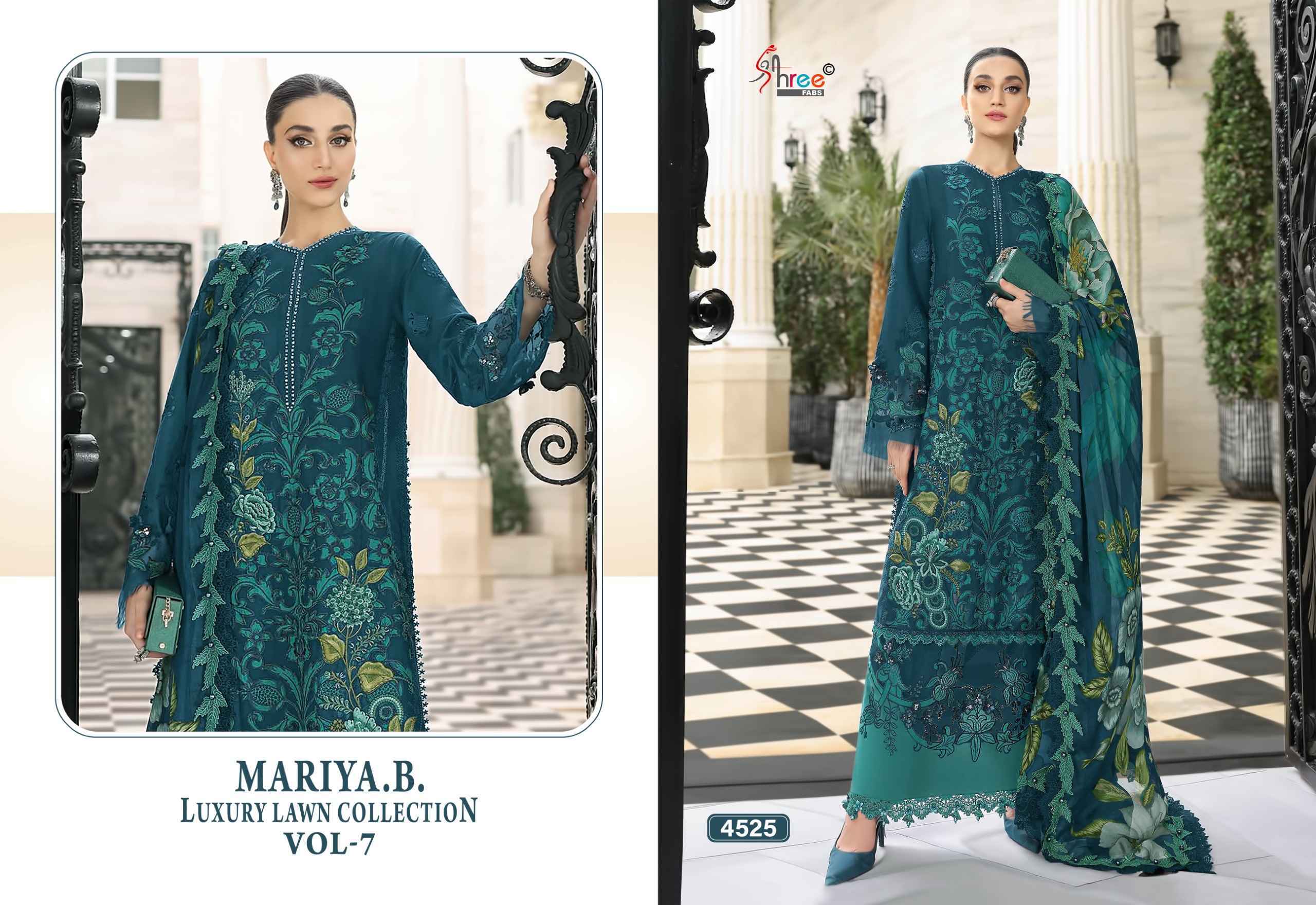 Shree Fabs Mariya B Luxury Lawn Collection Vol 7 Cotton Salwar Kameez _ Surat Wholesale Texteli Market Price ( 6 Pcs Catalog )