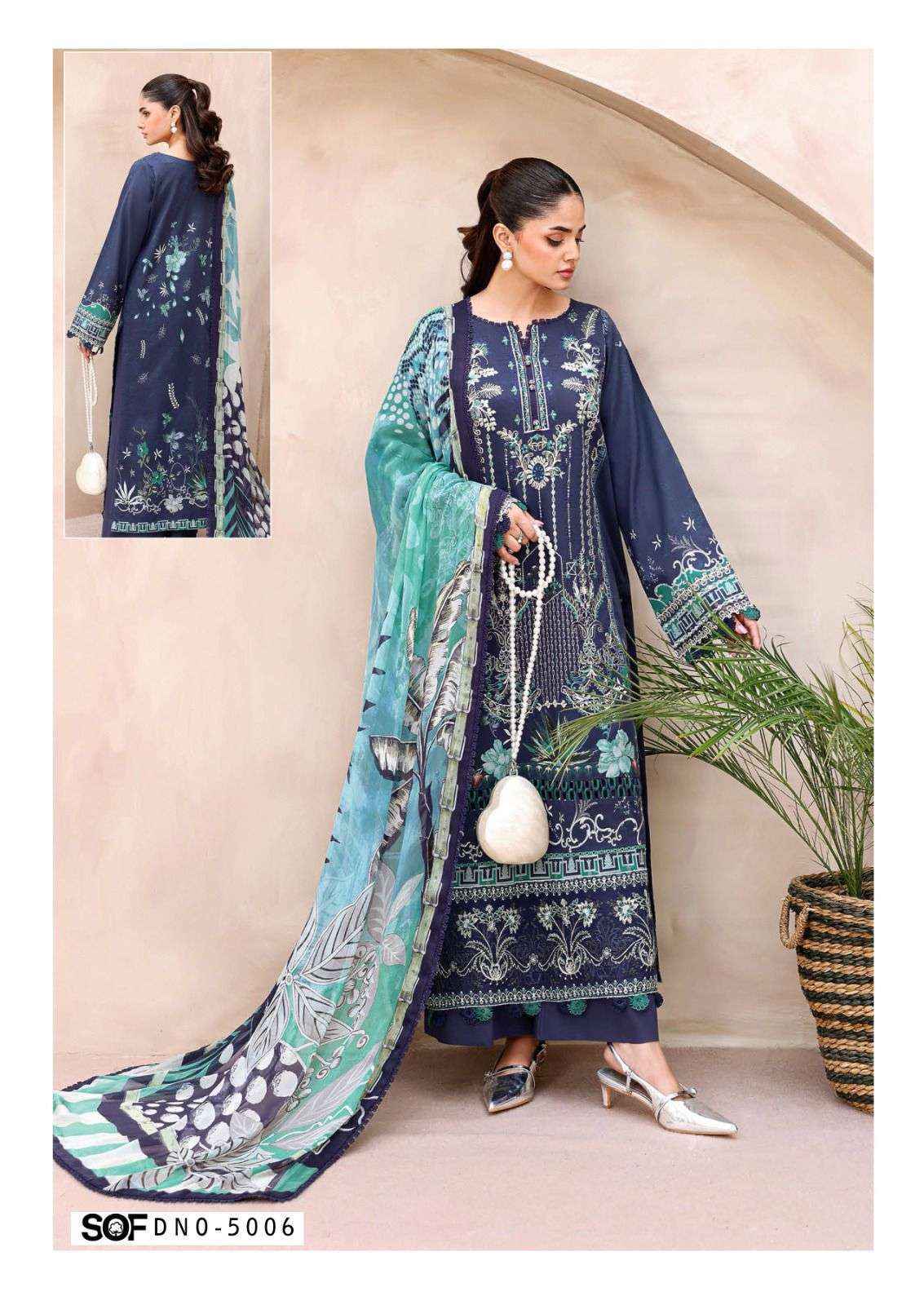 Shree Om Fab Asim Jofa Vol 5 Cotton Salwar Kameez _ Surat Wholesale Market Rate ( 6 Pcs Catalog )
