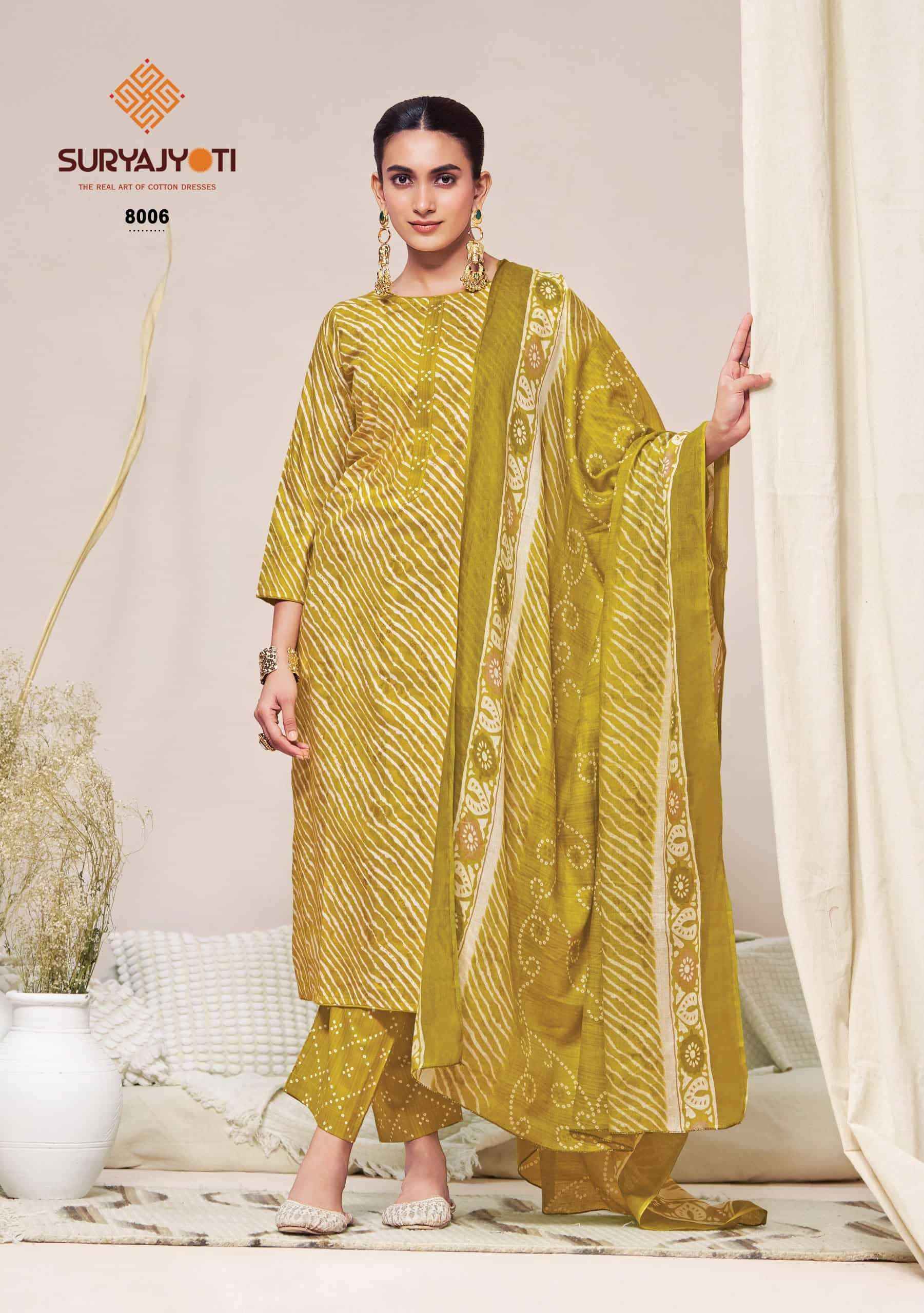 Suryajyoti Bandhani Lehariya Special Vol 8 Readymade Bandhani Suit, Wholesale Surat ( 8 Pcs Catalogue )