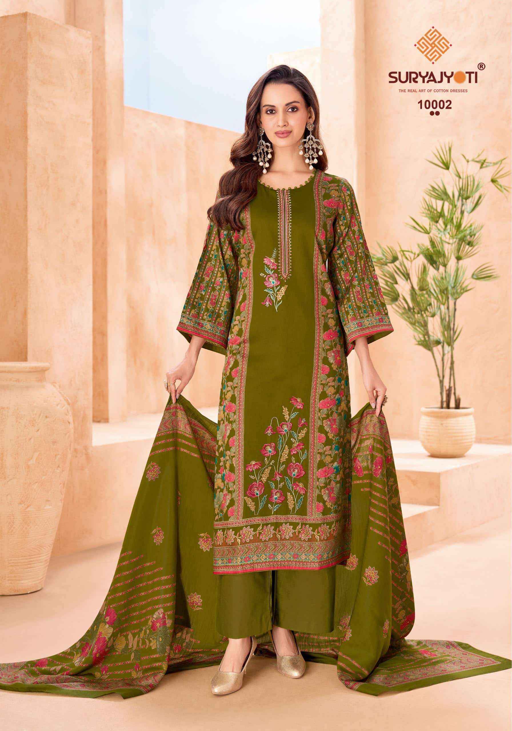 Suryajyoti Kaamini Vol 10 Fancy Jam Satin Salwar Suit _ Surat Wholesale Market Price ( 6 Pcs Catalog )