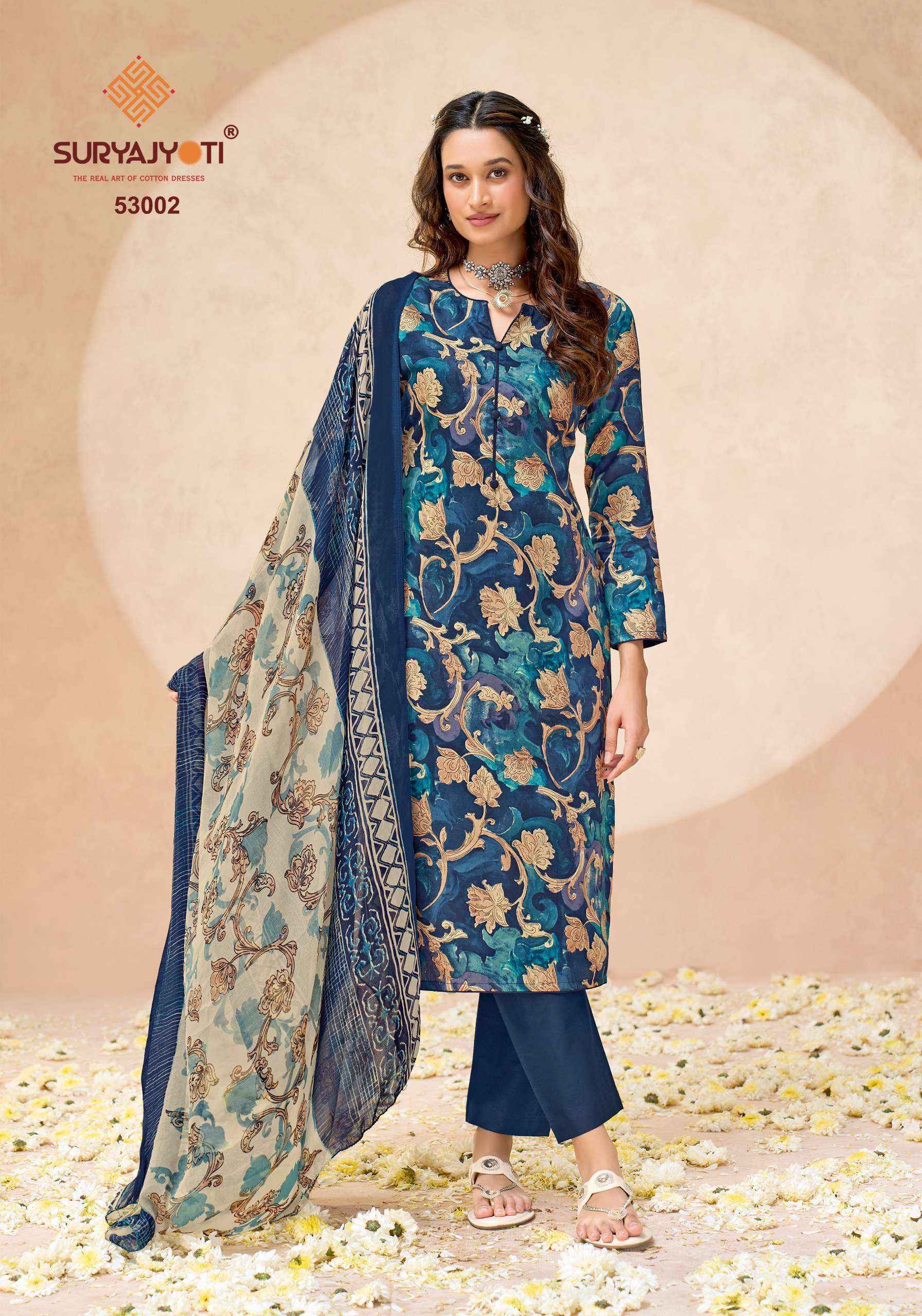 Suryajyoti Naishaa Vol 53 Jam Satin Dress Material Wholesale Supplier ( 10 pcs Catalogue )