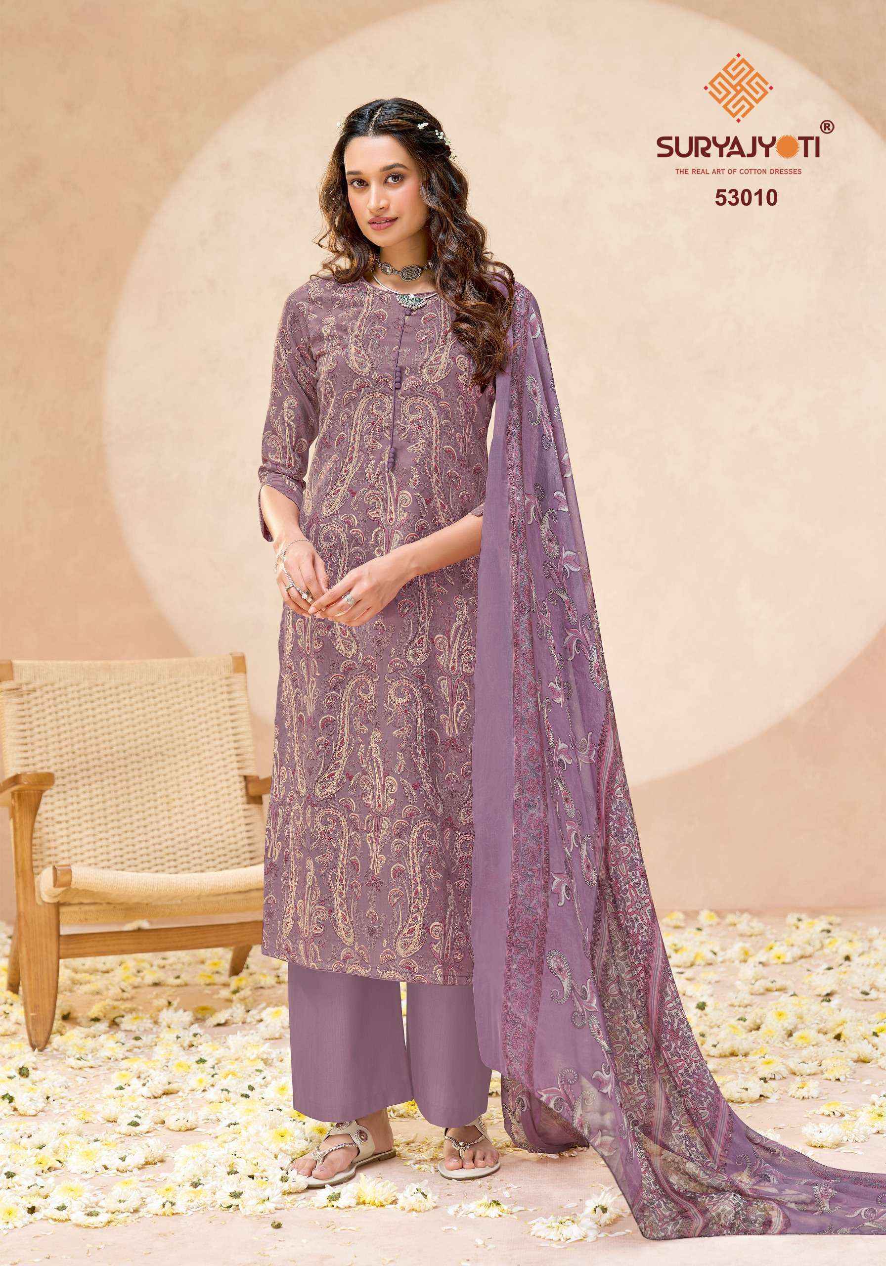 Suryajyoti Naishaa Vol 53 Jam Satin Dress Material Wholesale Supplier ( 10 pcs Catalogue )