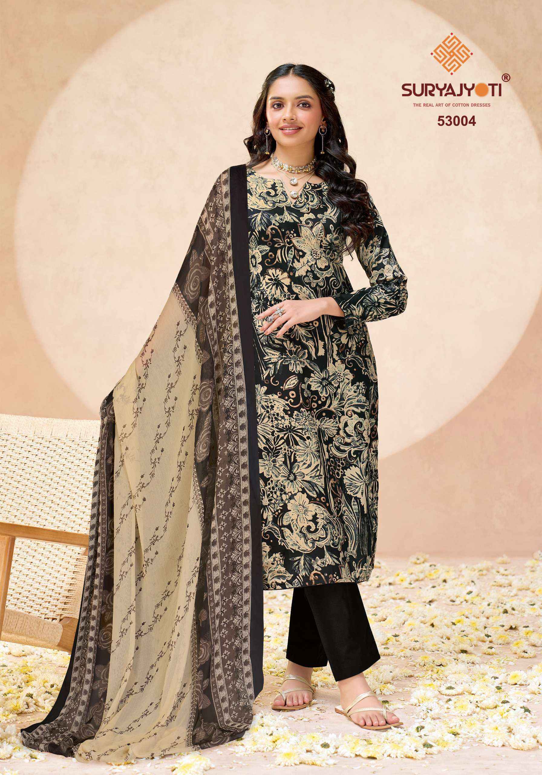 Suryajyoti Naishaa Vol 53 Jam Satin Dress Material Wholesale Supplier ( 10 pcs Catalogue )
