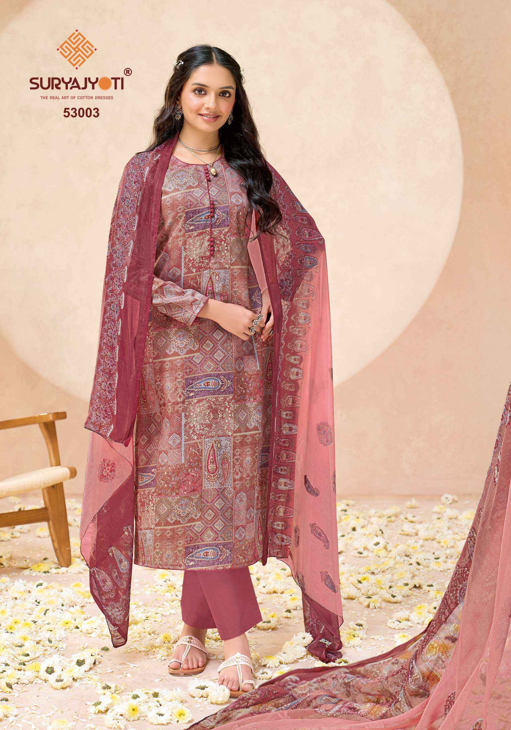 Suryajyoti Naishaa Vol 53 Jam Satin Dress Material Wholesale Supplier ( 10 pcs Catalogue )