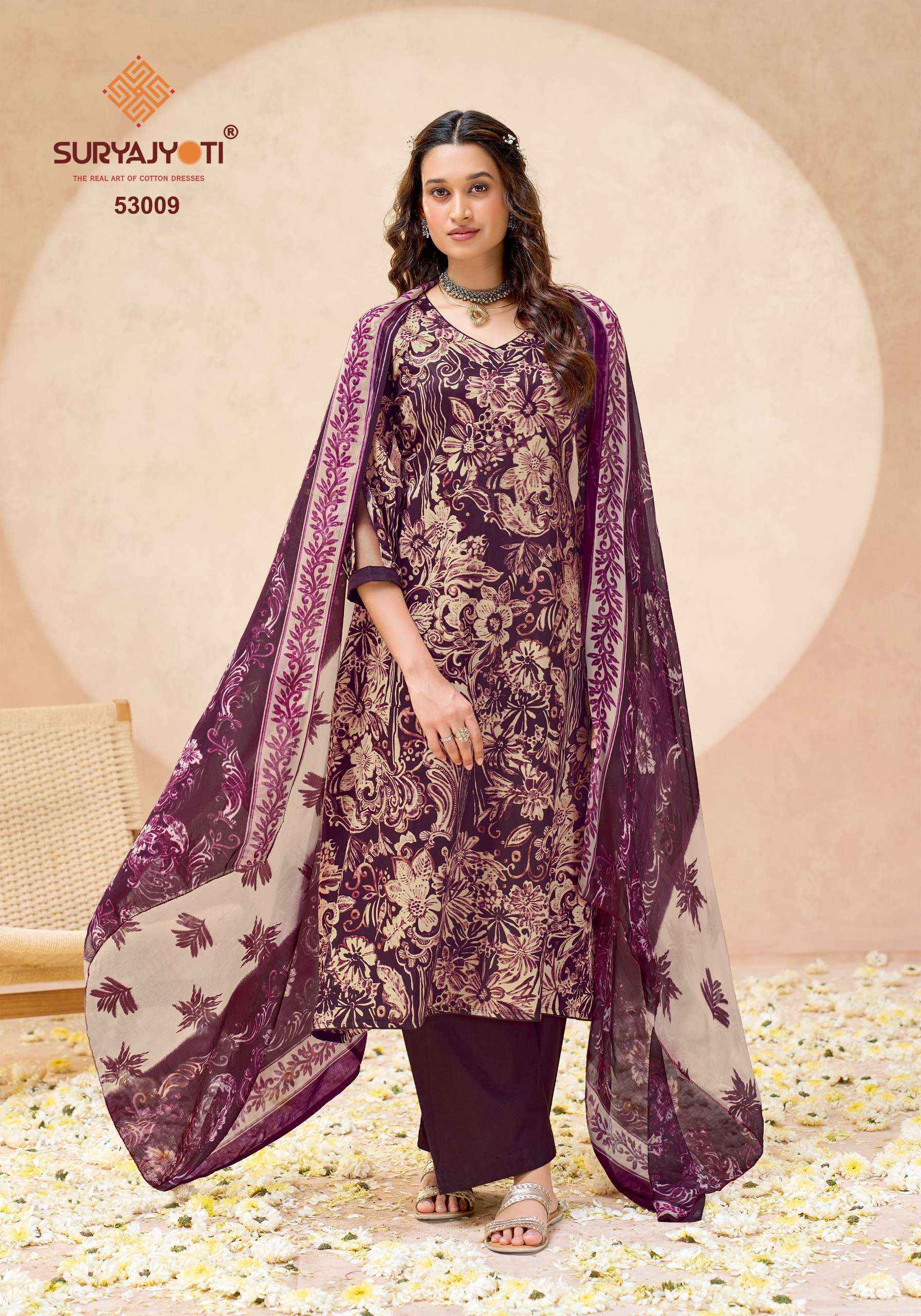 Suryajyoti Naishaa Vol 53 Jam Satin Dress Material Wholesale Supplier ( 10 pcs Catalogue )