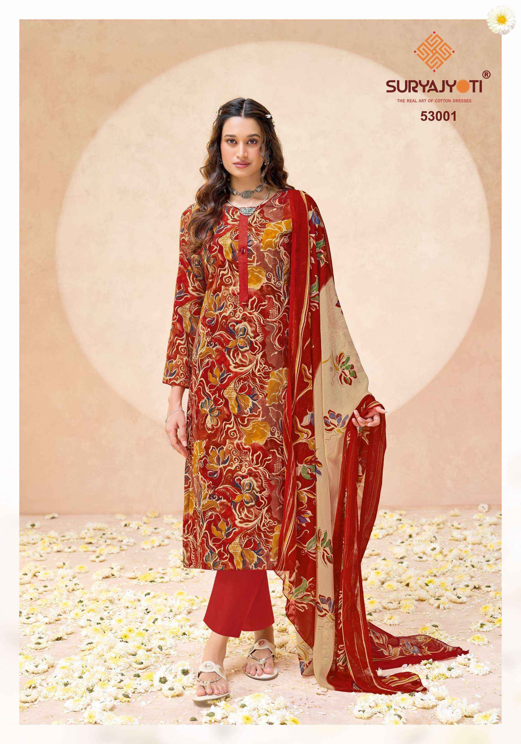 Suryajyoti Naishaa Vol 53 Jam Satin Dress Material Wholesale Supplier ( 10 pcs Catalogue )
